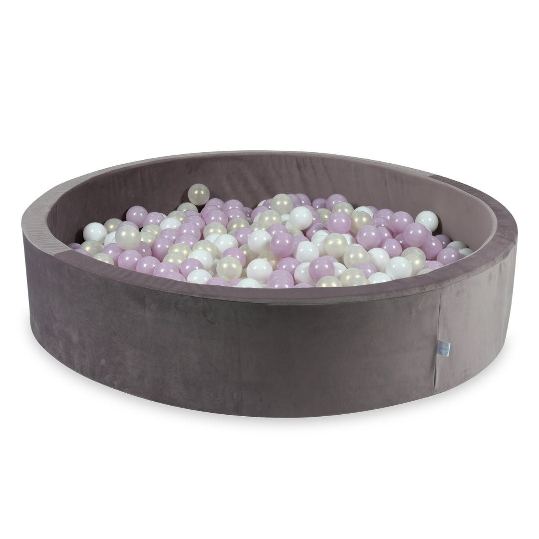 Lilac velvet ball pit 130x30 cm with 600 balls