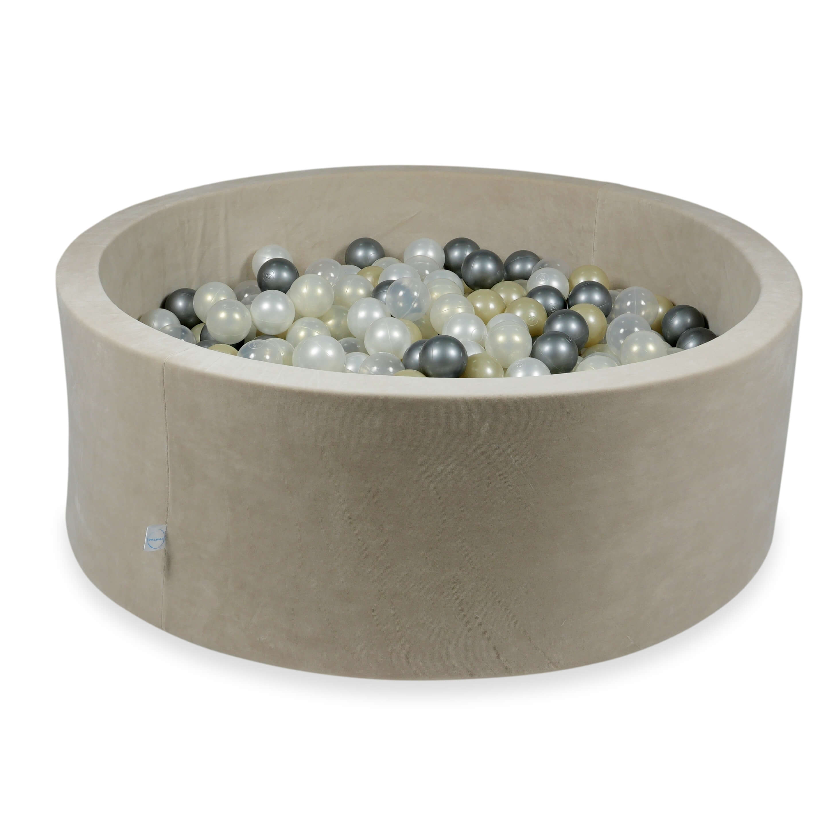 Bällebad aus samtigem Soft-Beige 110x40 cm mit 500 Bällen