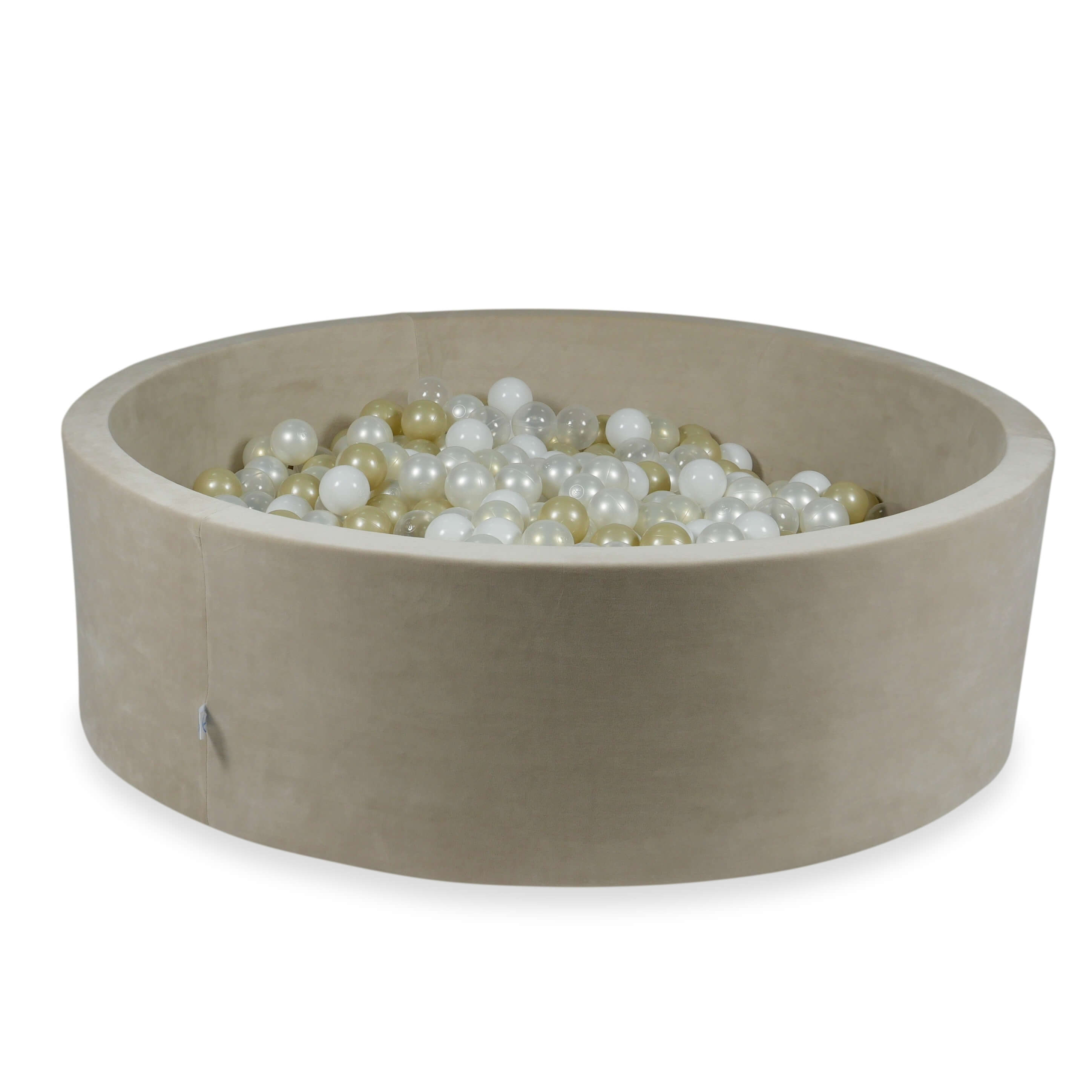 Velvet soft ball pit beige 130x40 cm with 700 balls
