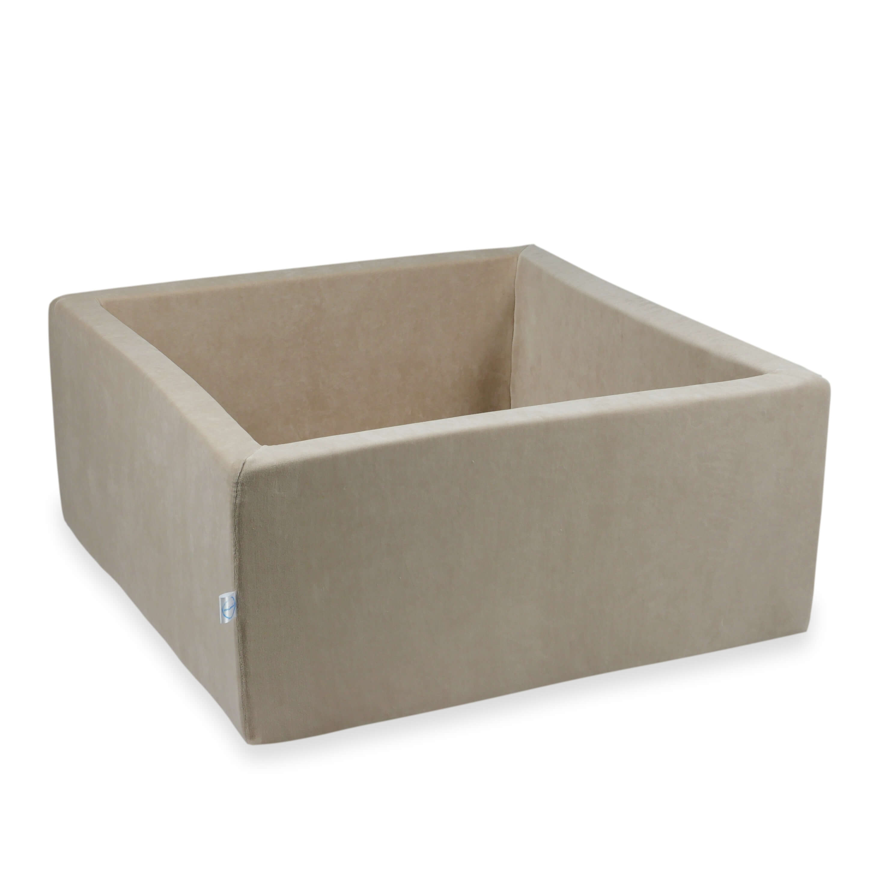 Quadratischer Bällebad 90x90x40 cm Samt Soft Beige ohne Bälle