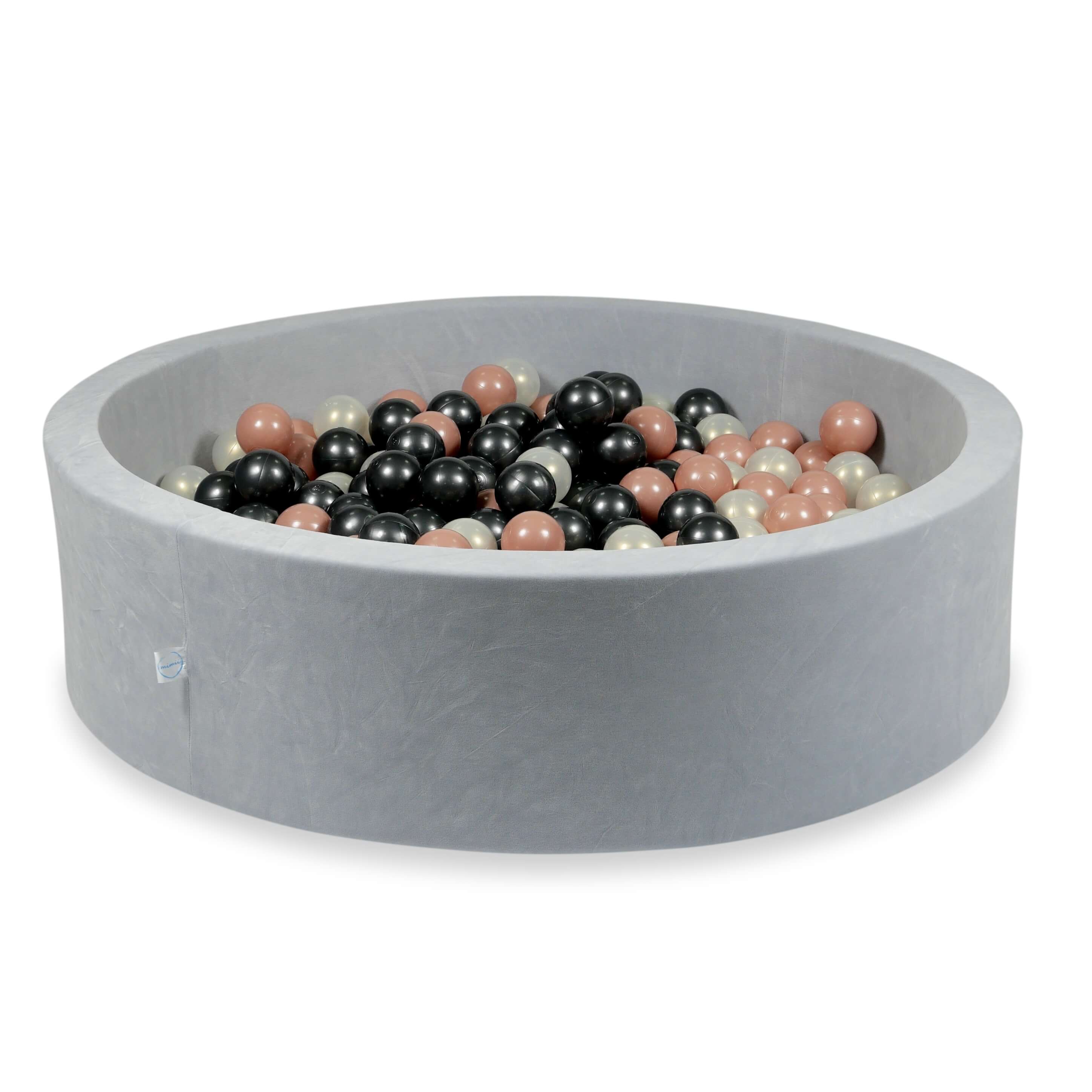 Velvet Ball Pit Velvet Soft Light Gray 110x30 cm with 400 balls