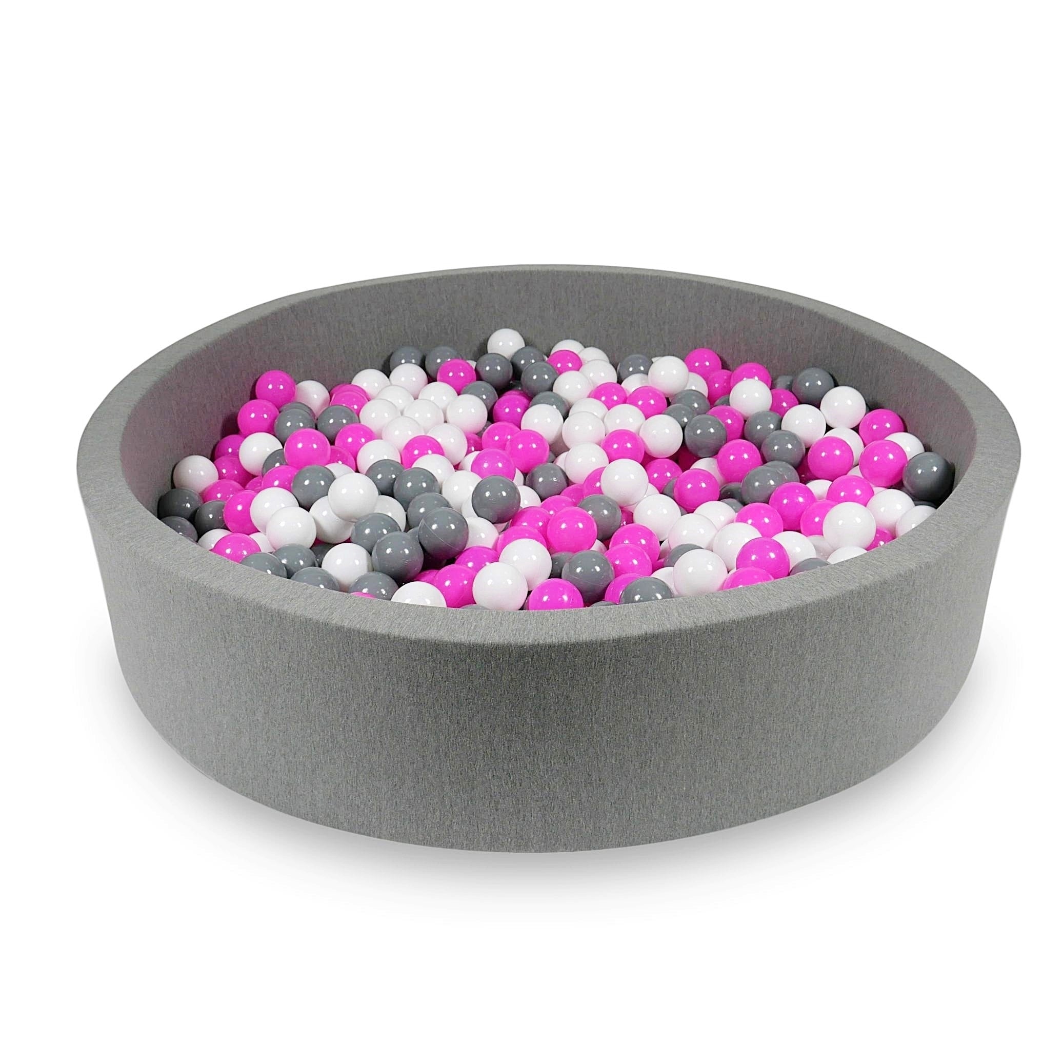 Gray ball pit 130x30 cm with 600 balls