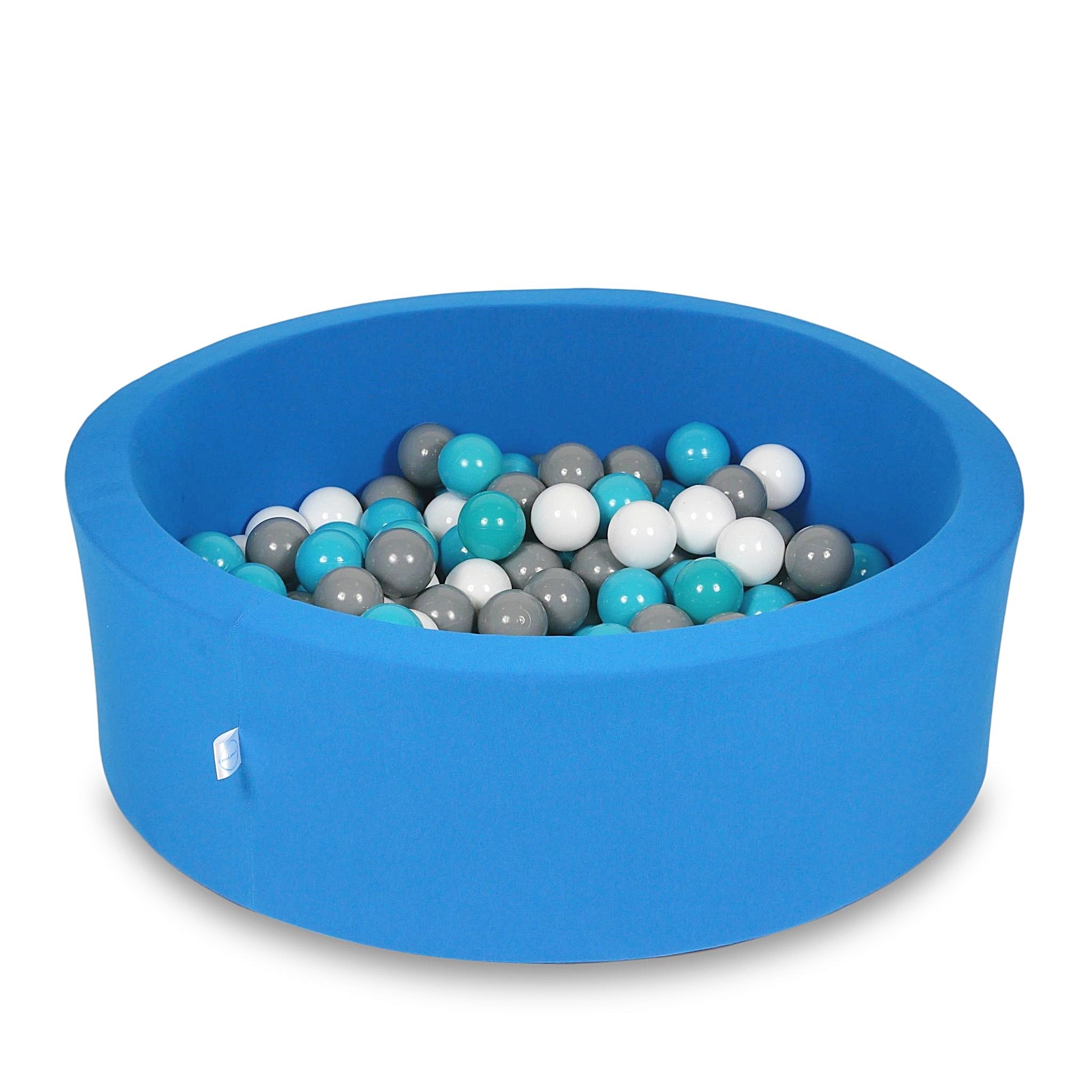 Schaumstoffspielbereich mit rundem, lilafarbenem Pool (90 x 30 cm) + 5 Spielelementen + 200 Bällen