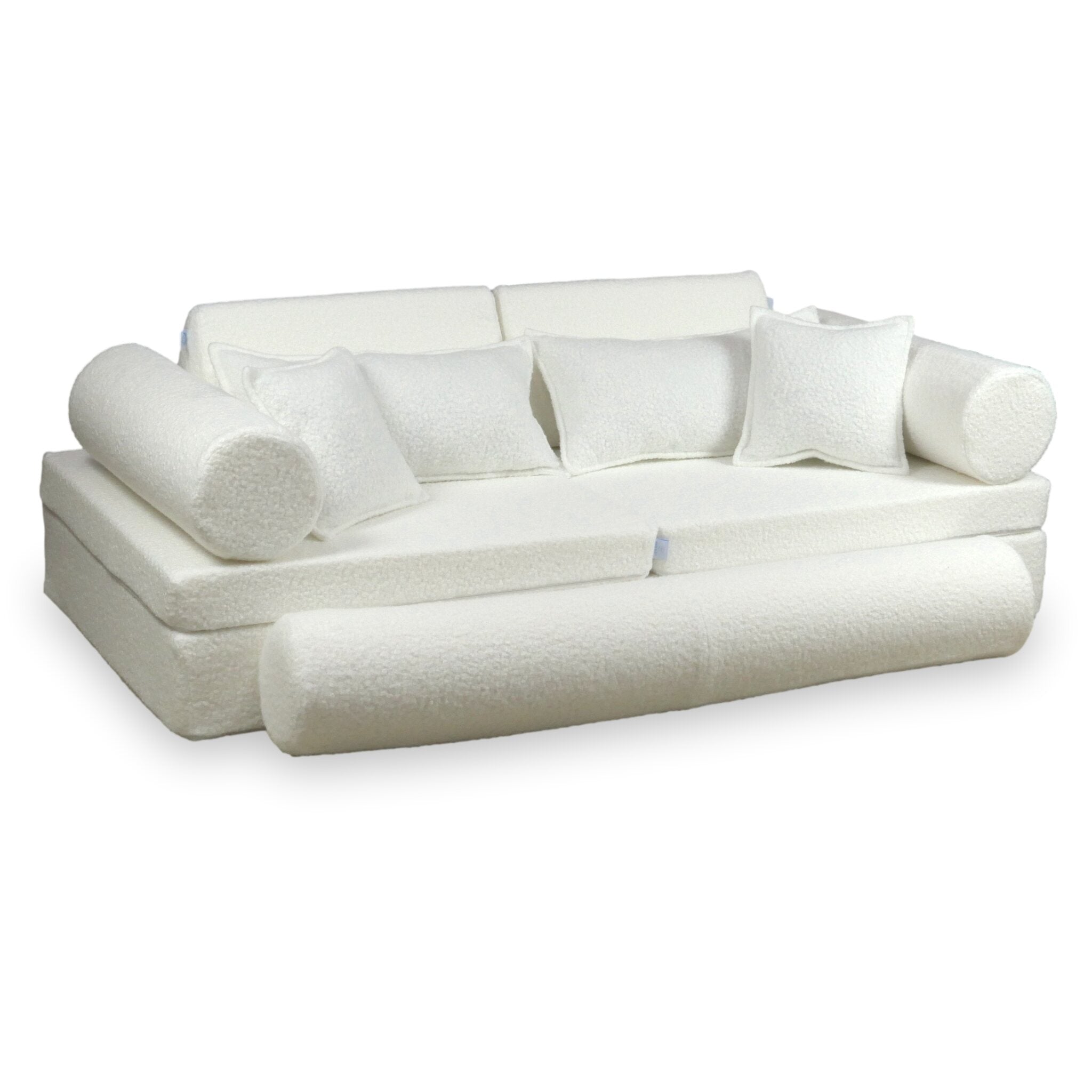 Deluxe Montessori-Spielsofa, Weiß, Locken