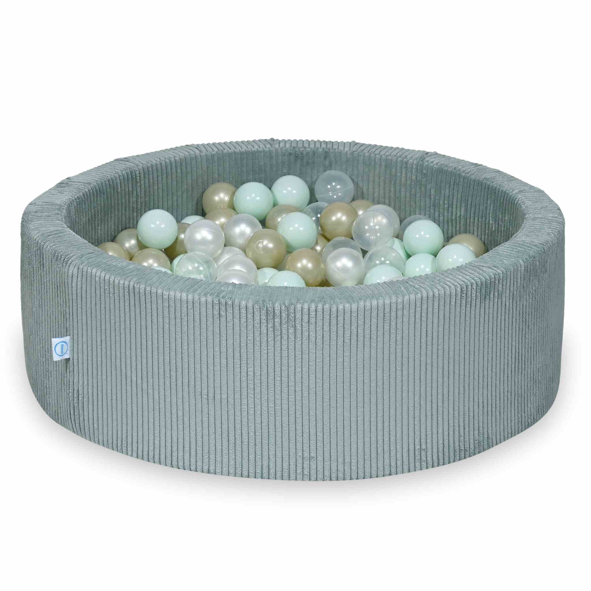 Ball Pit in corduroy light mint 90x30 cm with 200 balls