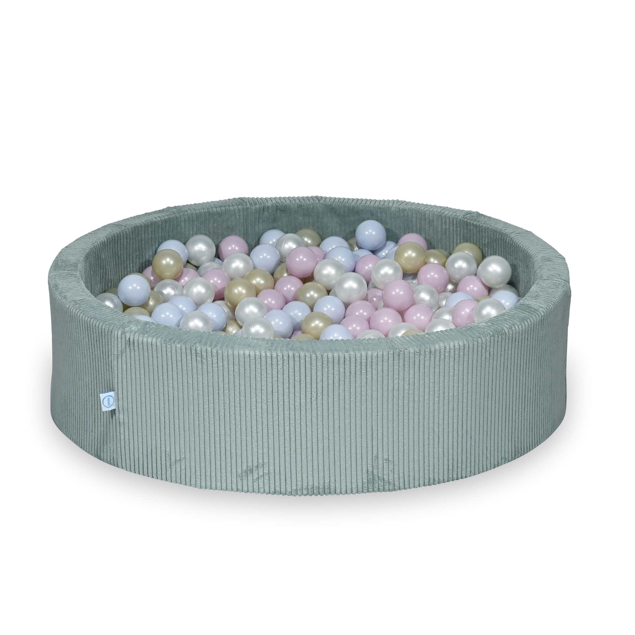 Ball Pit in corduroy light mint 110x30 cm with 400 balls
