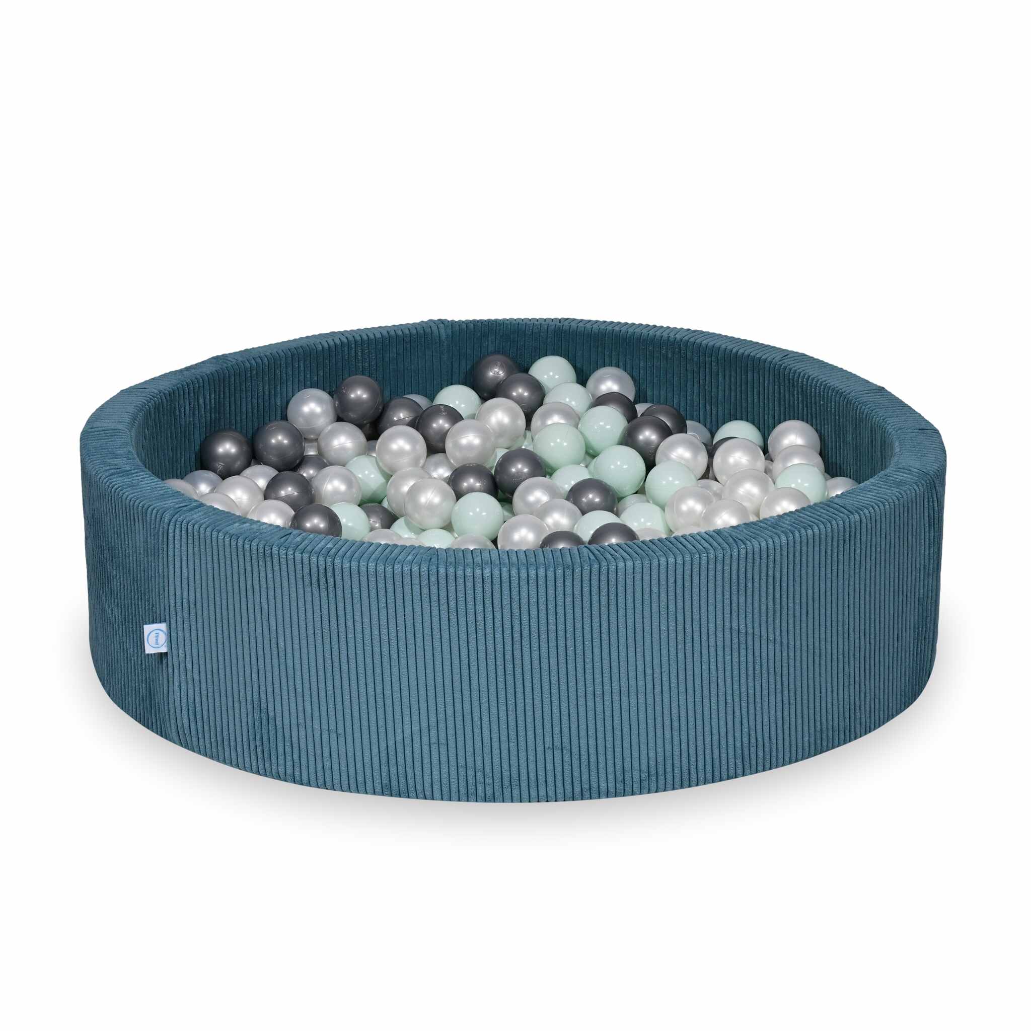 Ball Pit in corduroy blue 110x30 cm with 400 balls