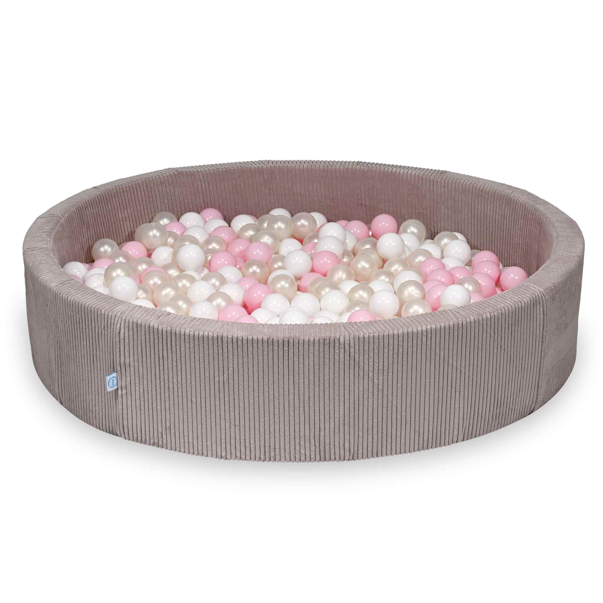 Ball Pit in corduroy light pink 130x30 cm with 600 balls