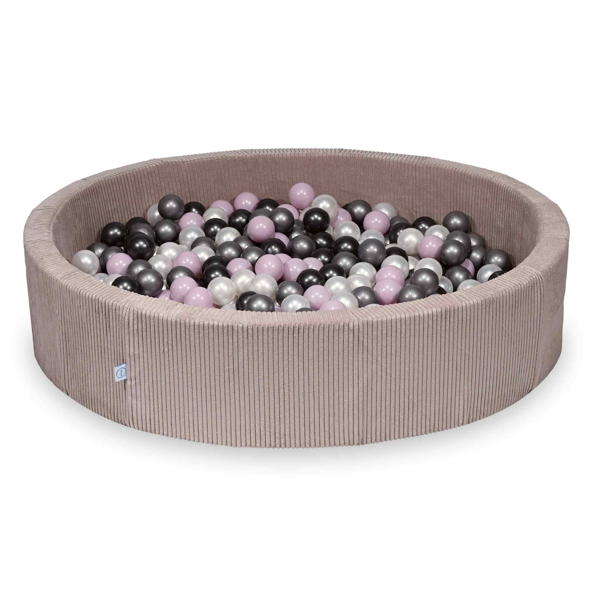 Ball Pit in corduroy light pink 130x30 cm with 600 balls