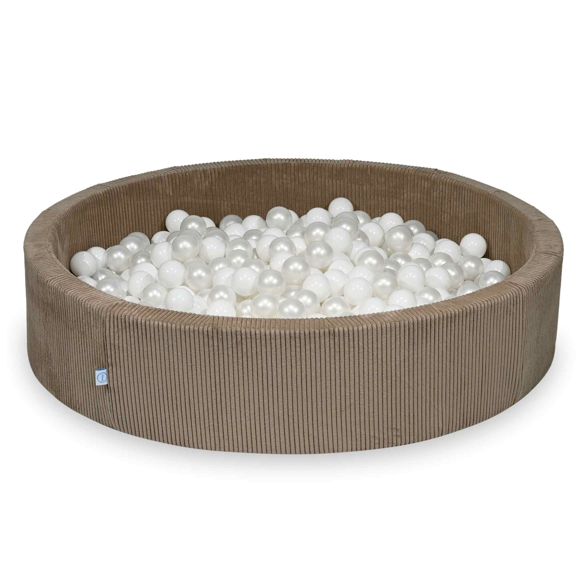 Ball Pit in corduroy toffee 130x30 cm with 600 balls