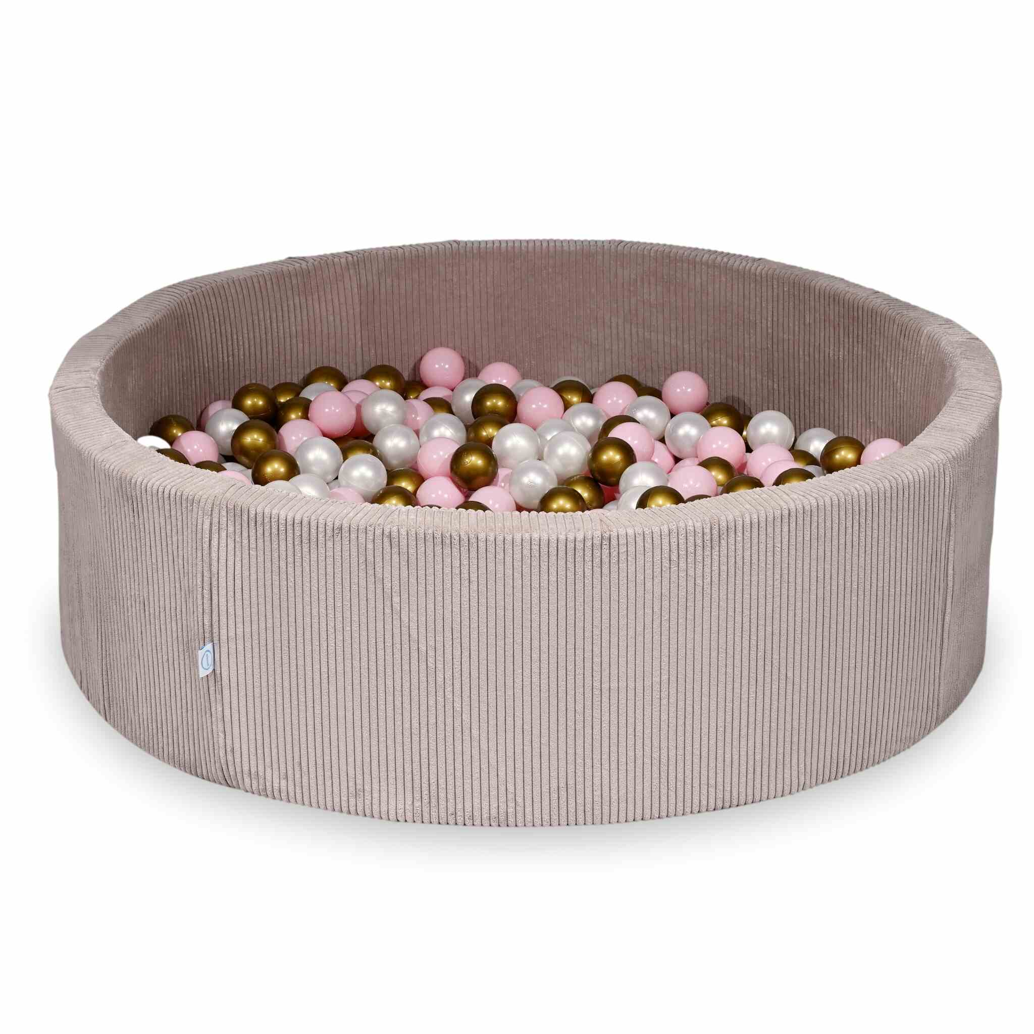 Ball Pit in corduroy light pink 130x40 cm with 700 balls