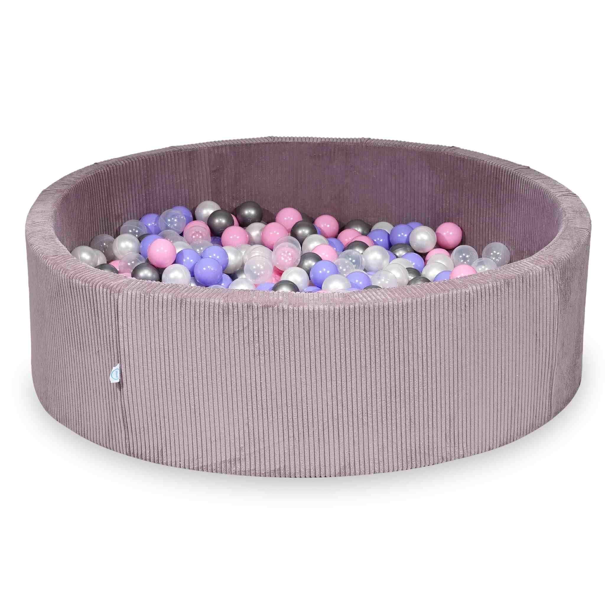 Ball Pit in corduroy lavender 130x40 cm with 700 balls