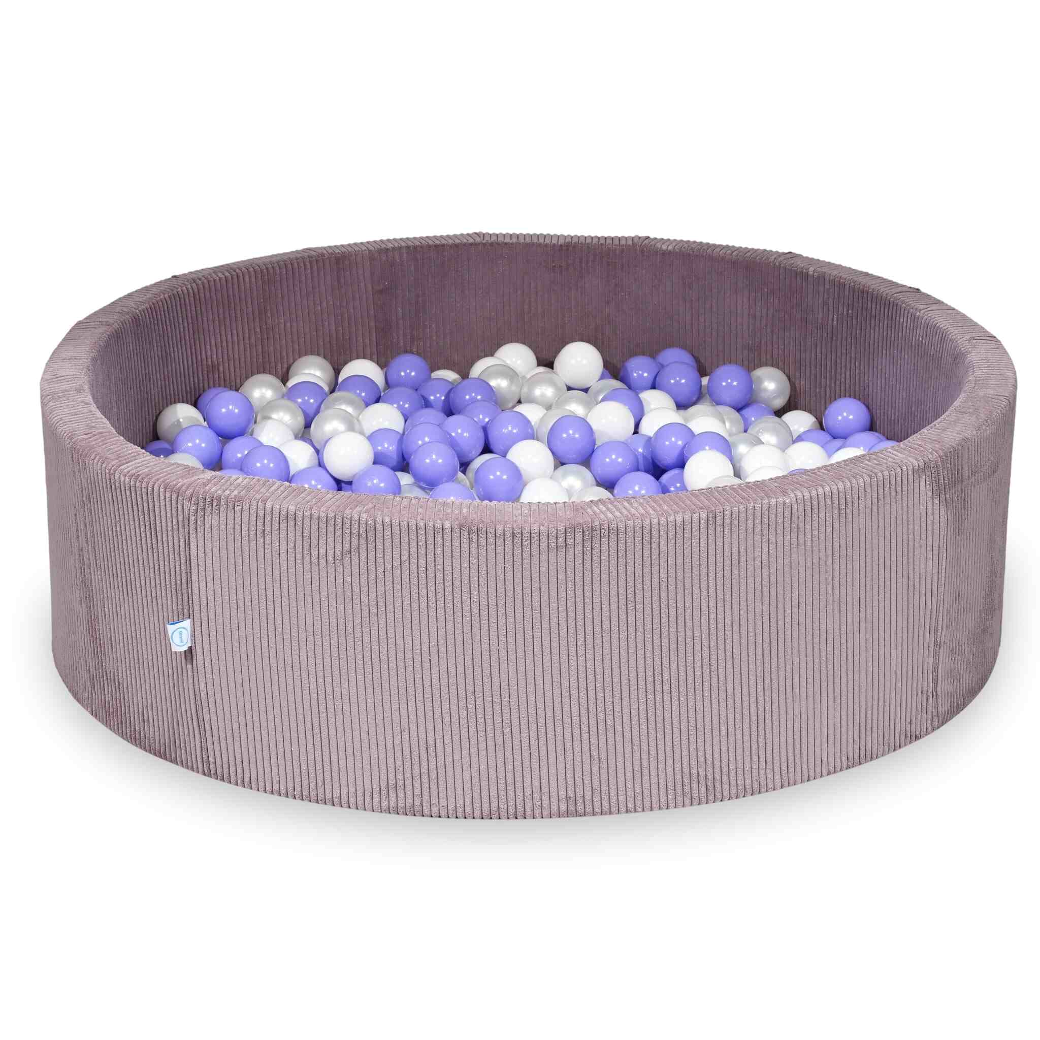 Ball Pit in corduroy lavender 130x40 cm with 700 balls