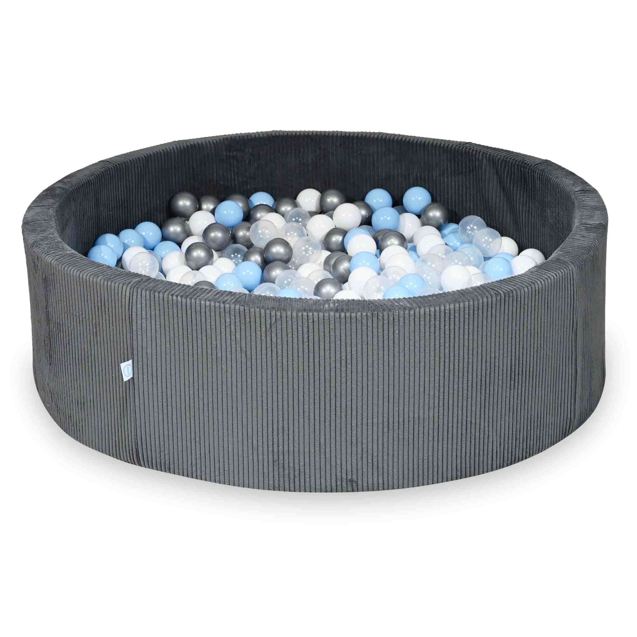 Ball Pit in corduroy graphite 130x40 cm with 700 balls