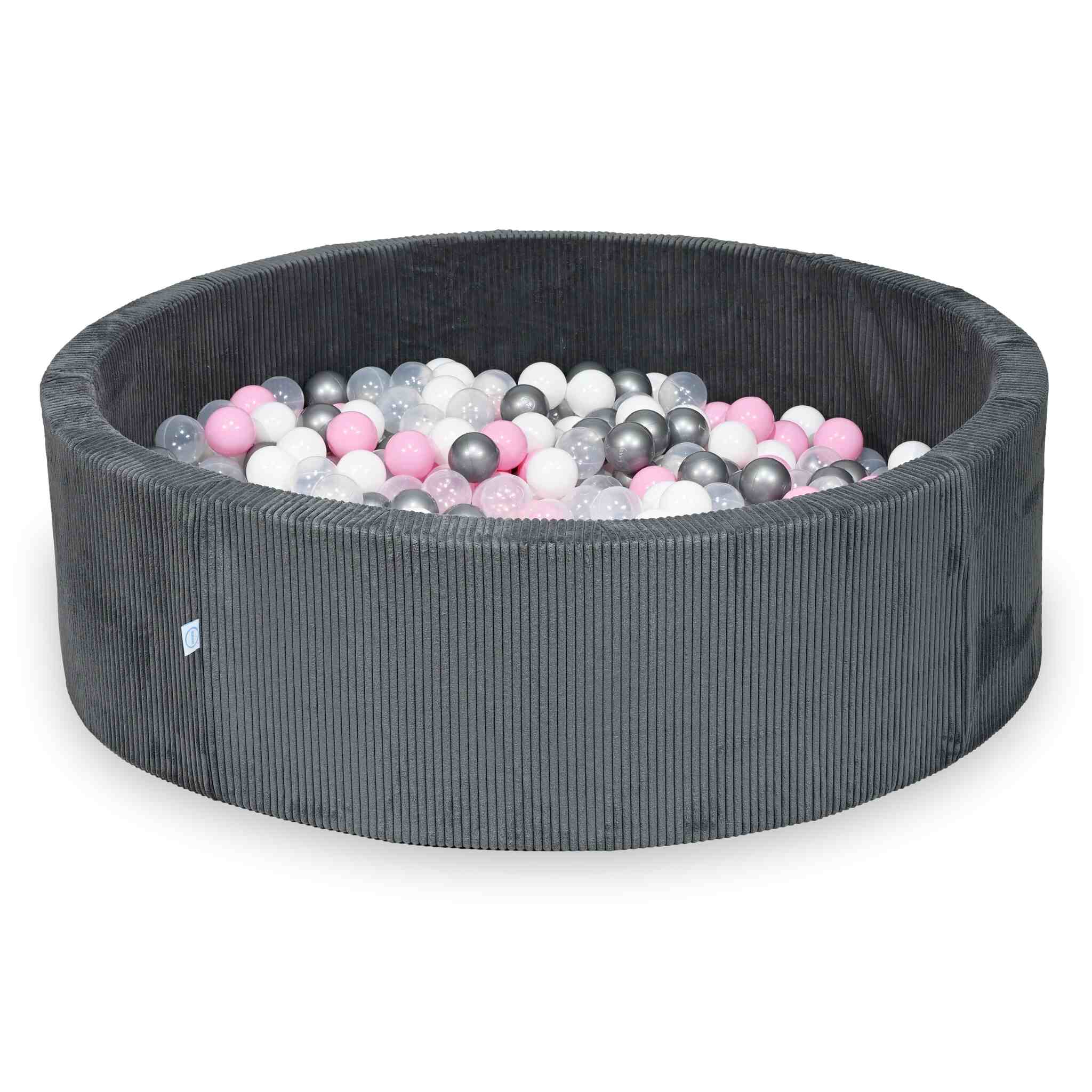 Ball Pit in corduroy graphite 130x40 cm with 700 balls