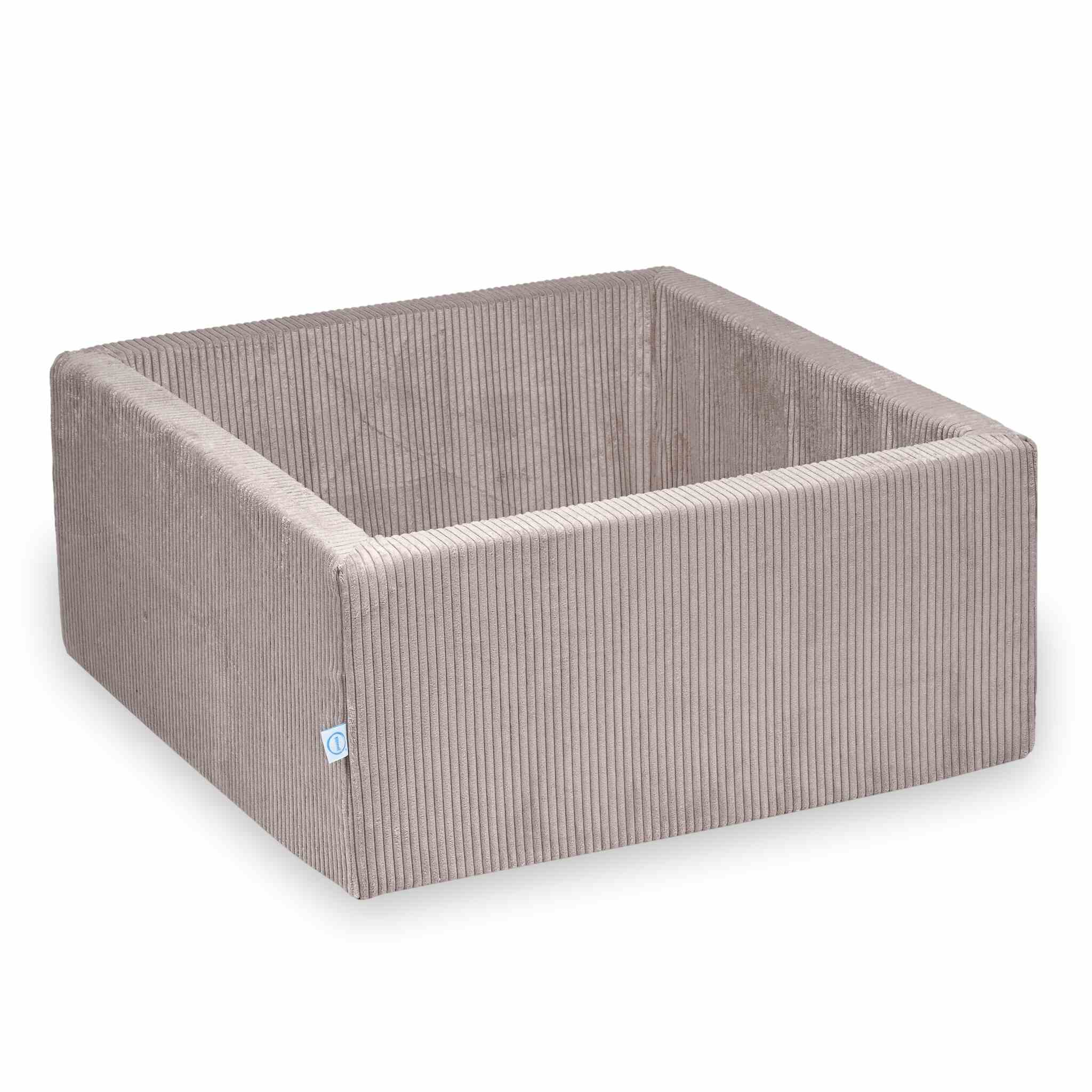 Bällebad quadratisch 90x90x40 cm hellrosa Cord ohne Bälle