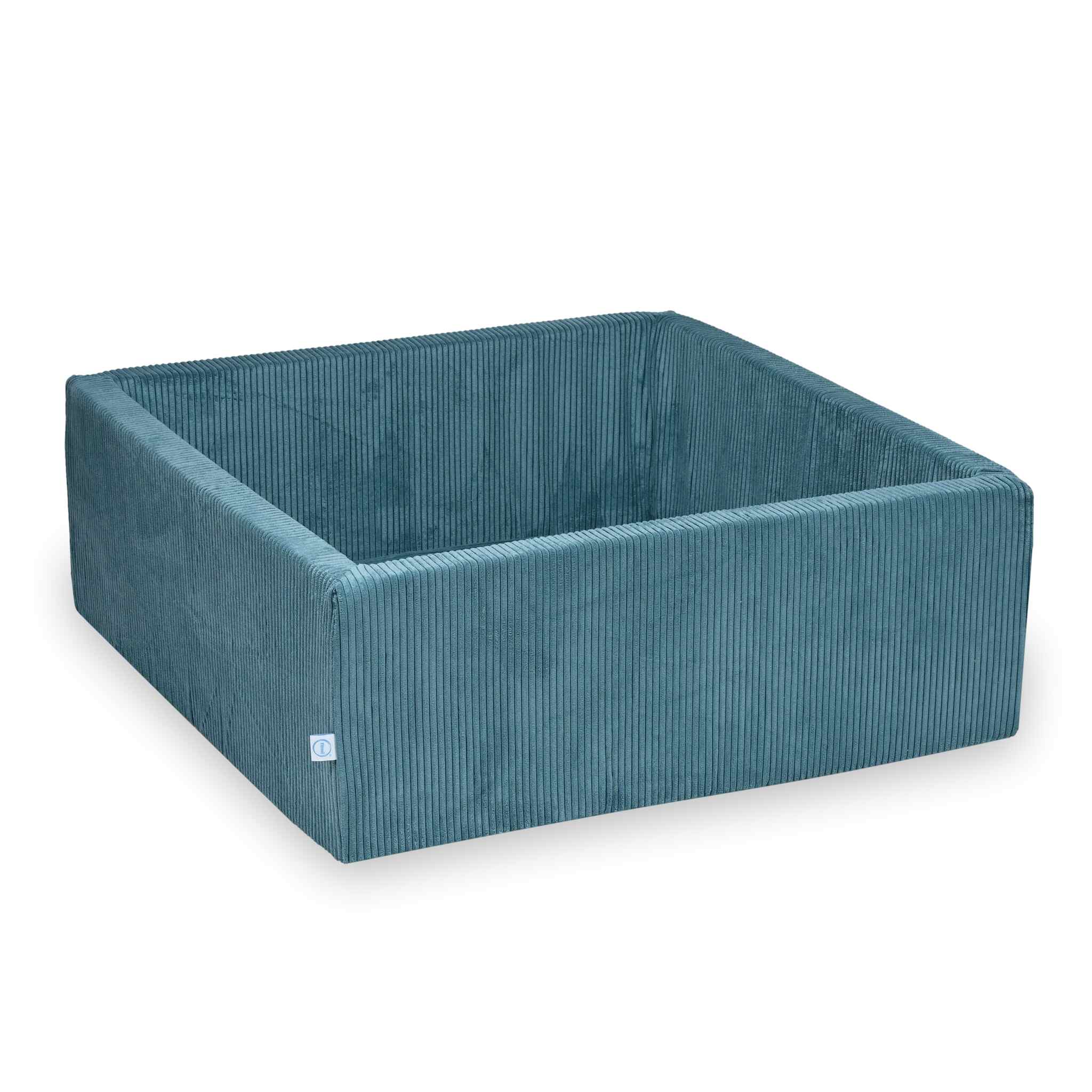 Square ball pit 110x110x40 cm Corduroy blue without balls