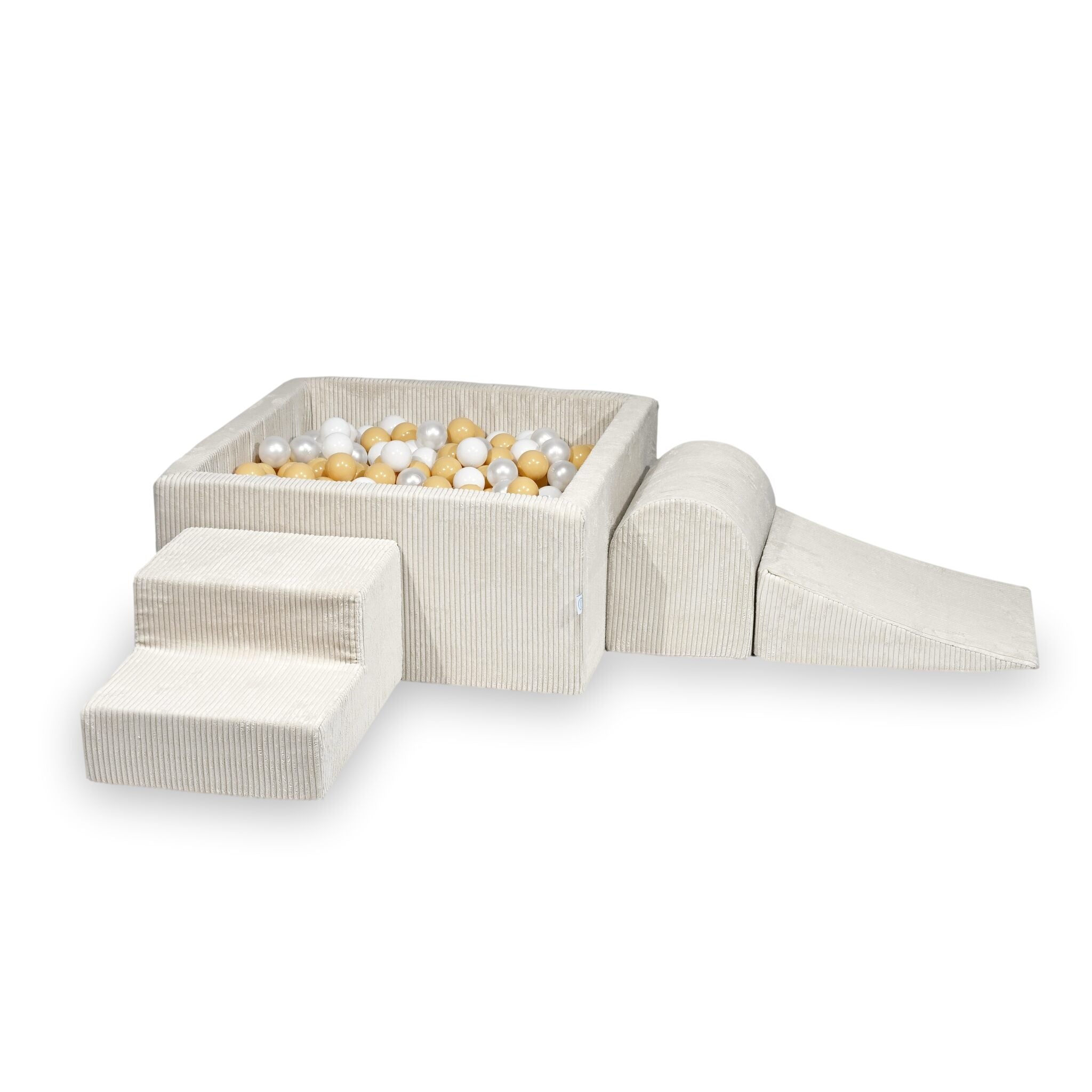 Foam playground with square ball pool children's play set 90x90x40 corduroy beige + 400 balls