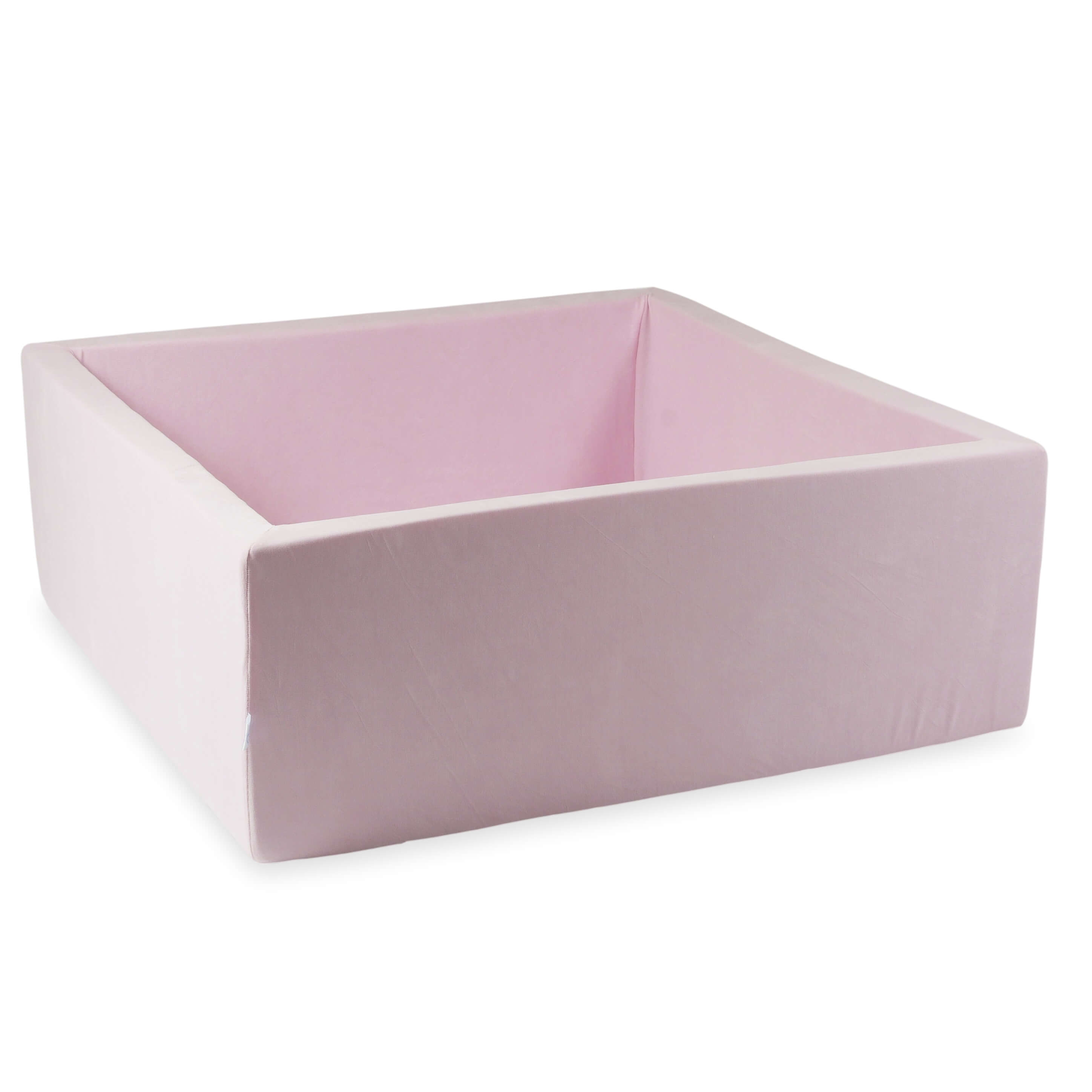 Square ball pit 110x110x40 cm Velvet Soft light pink without balls