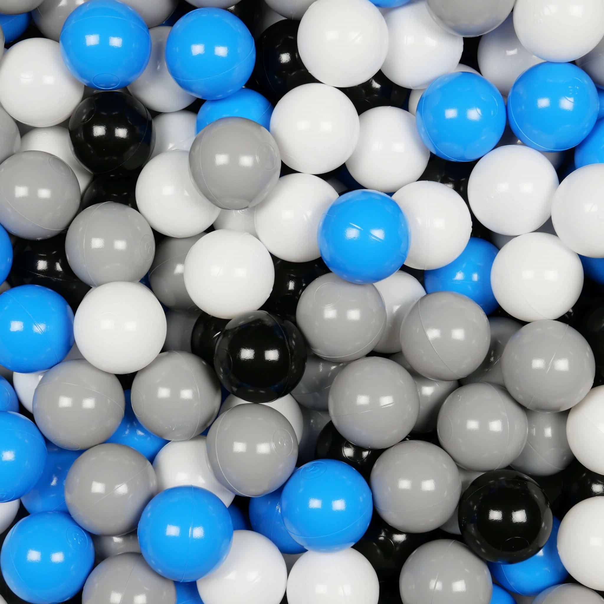 Play balls ø7cm 50 pieces white, gray, blue, black