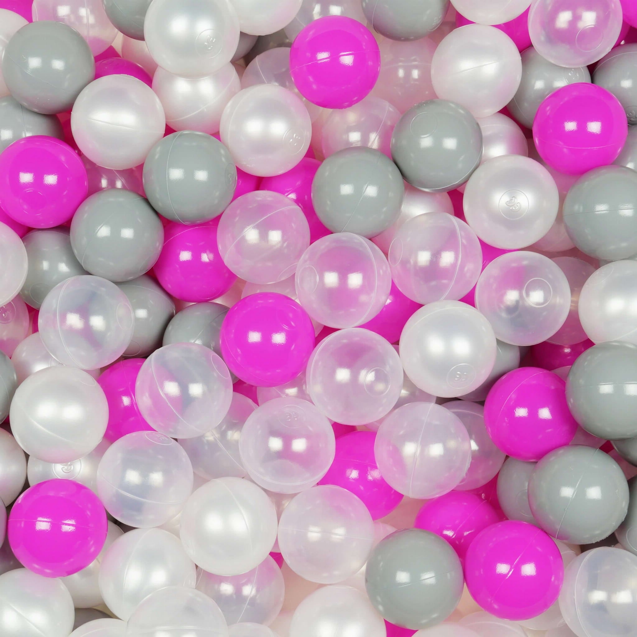 Spielbälle ø7cm 25 Stück Perlmutt, transparent, grau, rosa