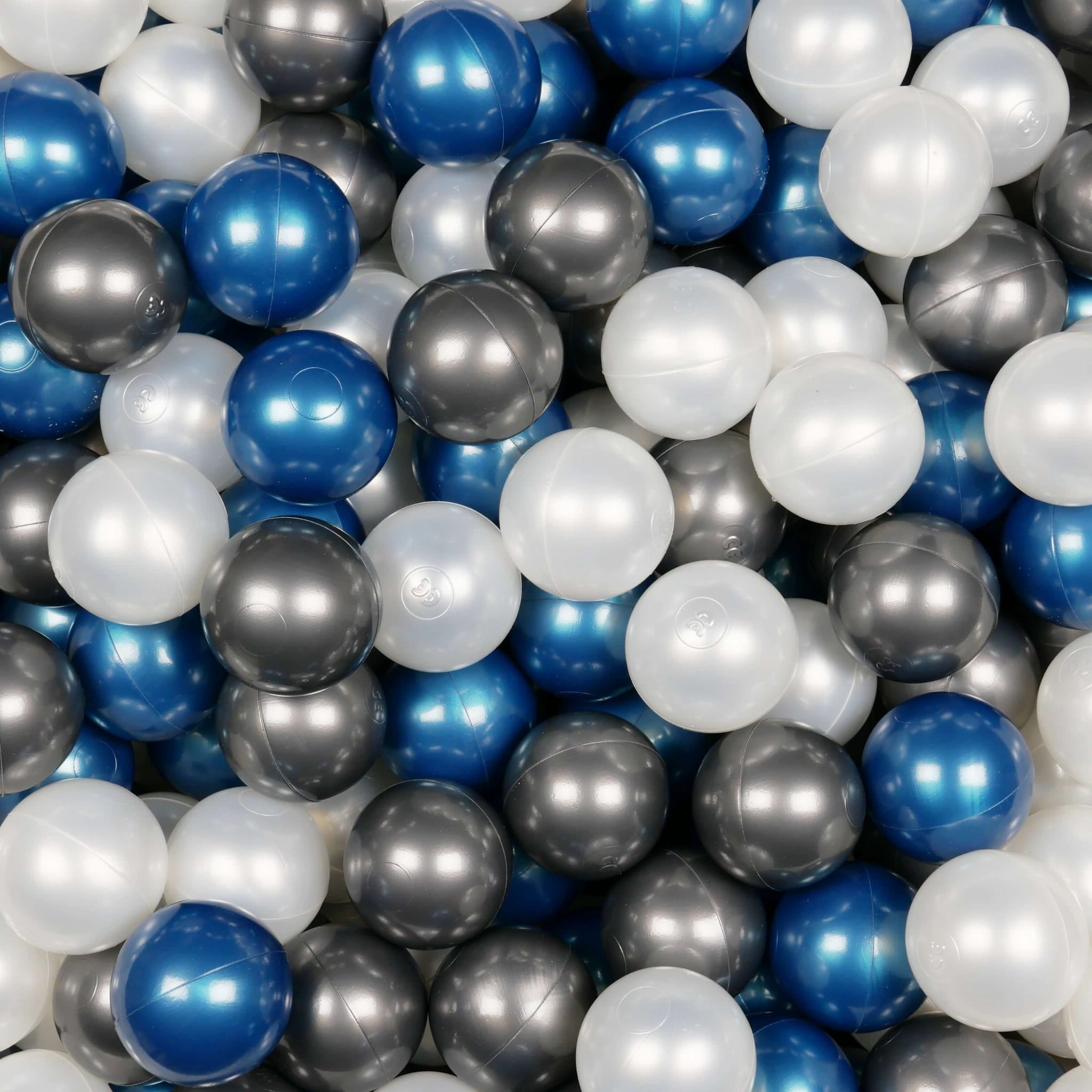 Game balls ø7cm 25 pieces pearl, metallic blue, metallic graphite