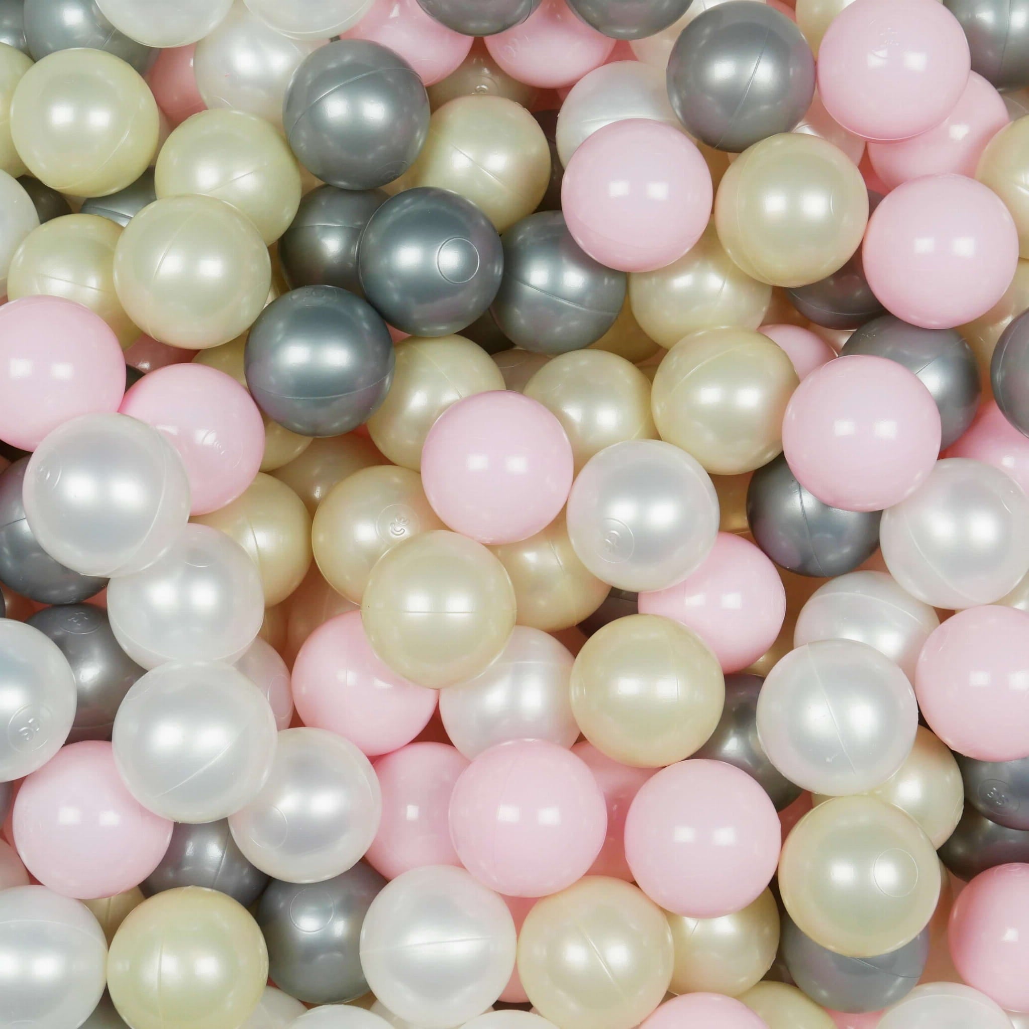 Play balls ø7cm 500 pieces light pink, light gold, pearl, silver