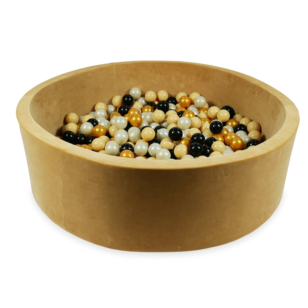 Velvet soft ball pit caramel 130x40 cm with 700 balls