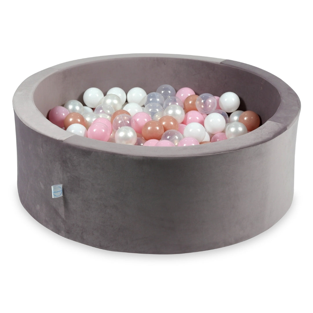 Ball pool in velvet lilac 90x30 cm with 200 balls