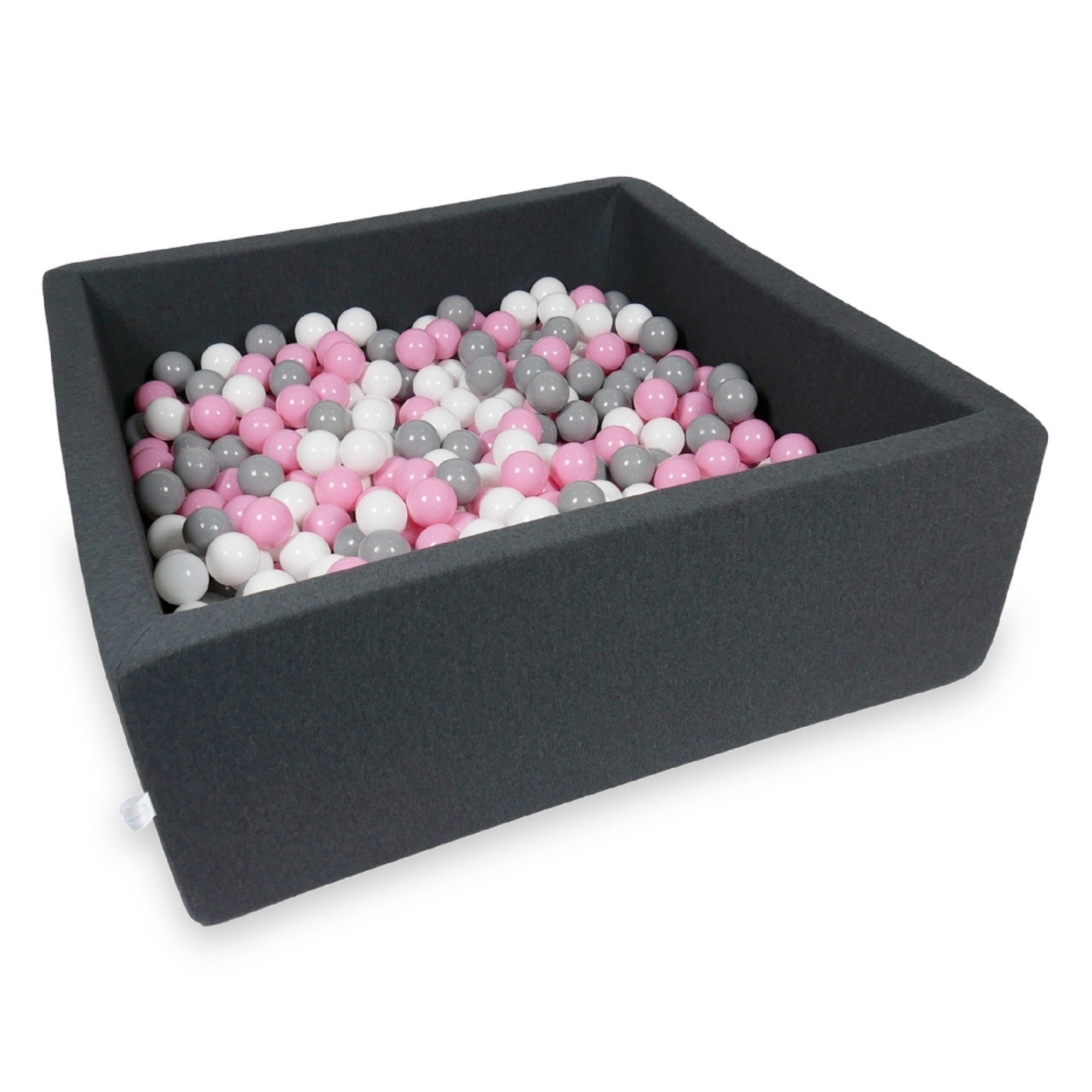 Square ball pit 110x110x40 cm in graphite, 600 balls