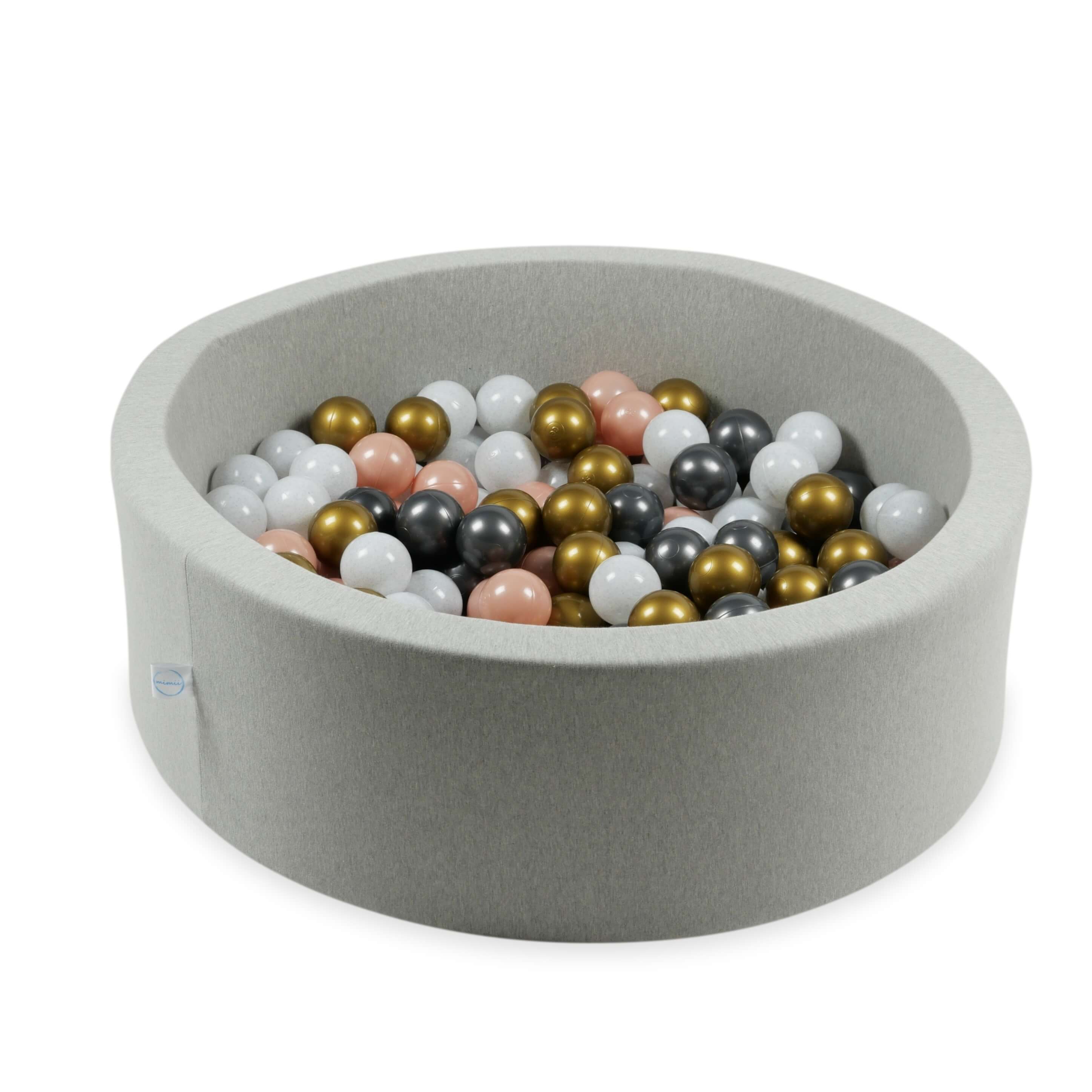 Game balls ø7cm 200 pieces white pull, metallic graphite, rose gold, old gold