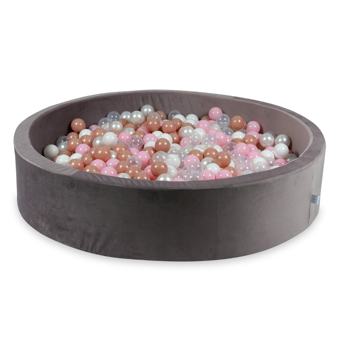 Lilac velvet ball pit 130x30 cm with 600 balls