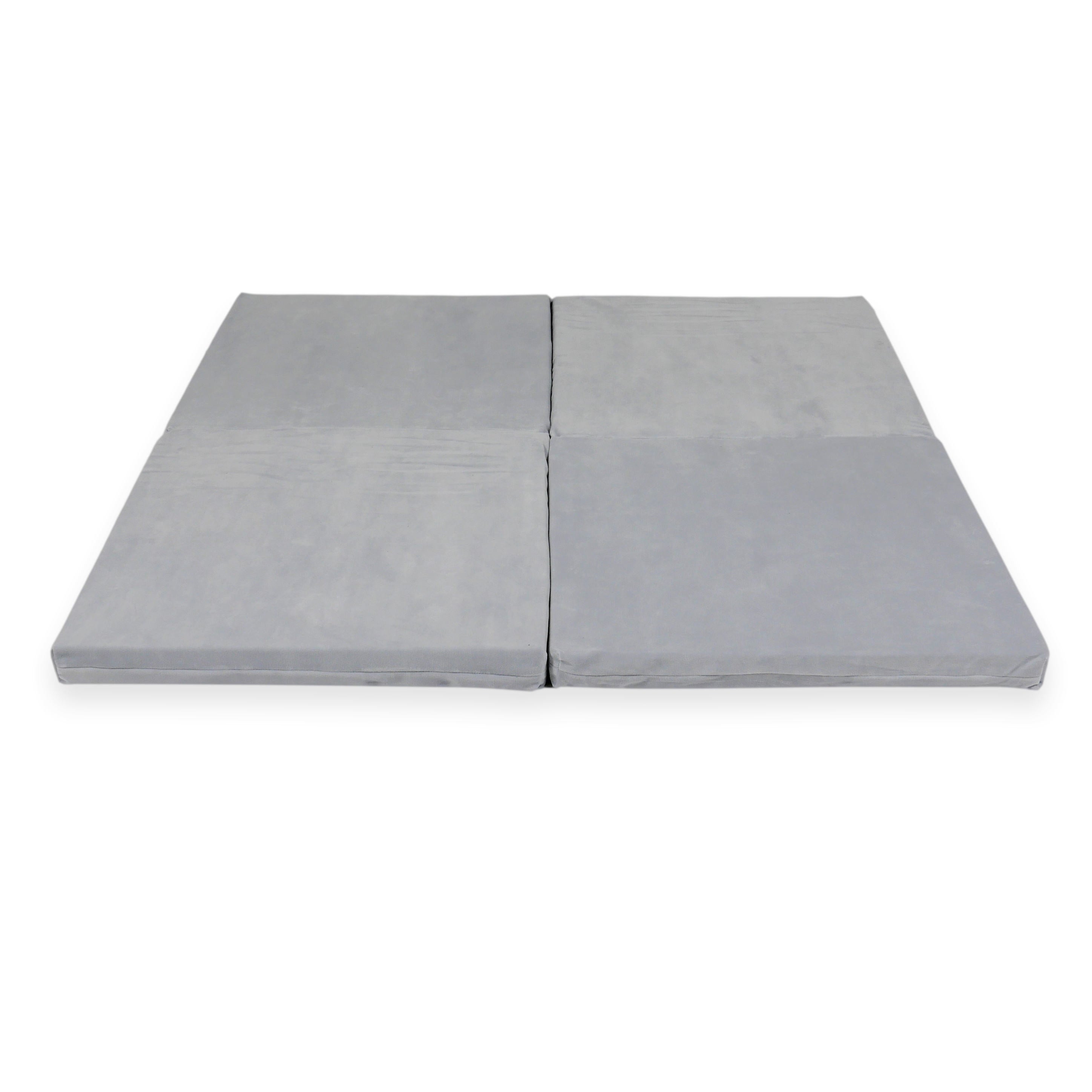 Tapis de jeu bébé pliable carré 120 × 120 cm en velvet soft