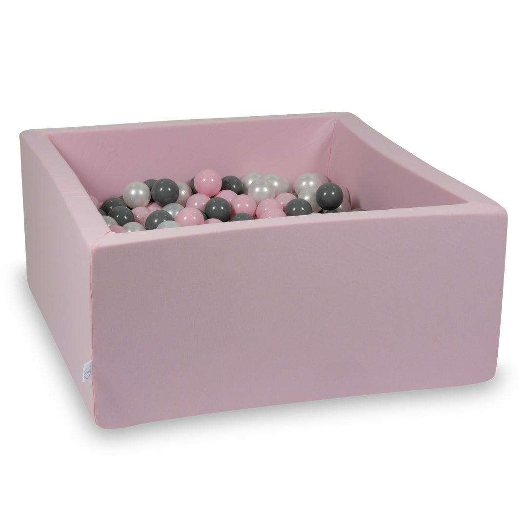 Square ball pit 90x90x40 cm in Powder Pink, 400 balls