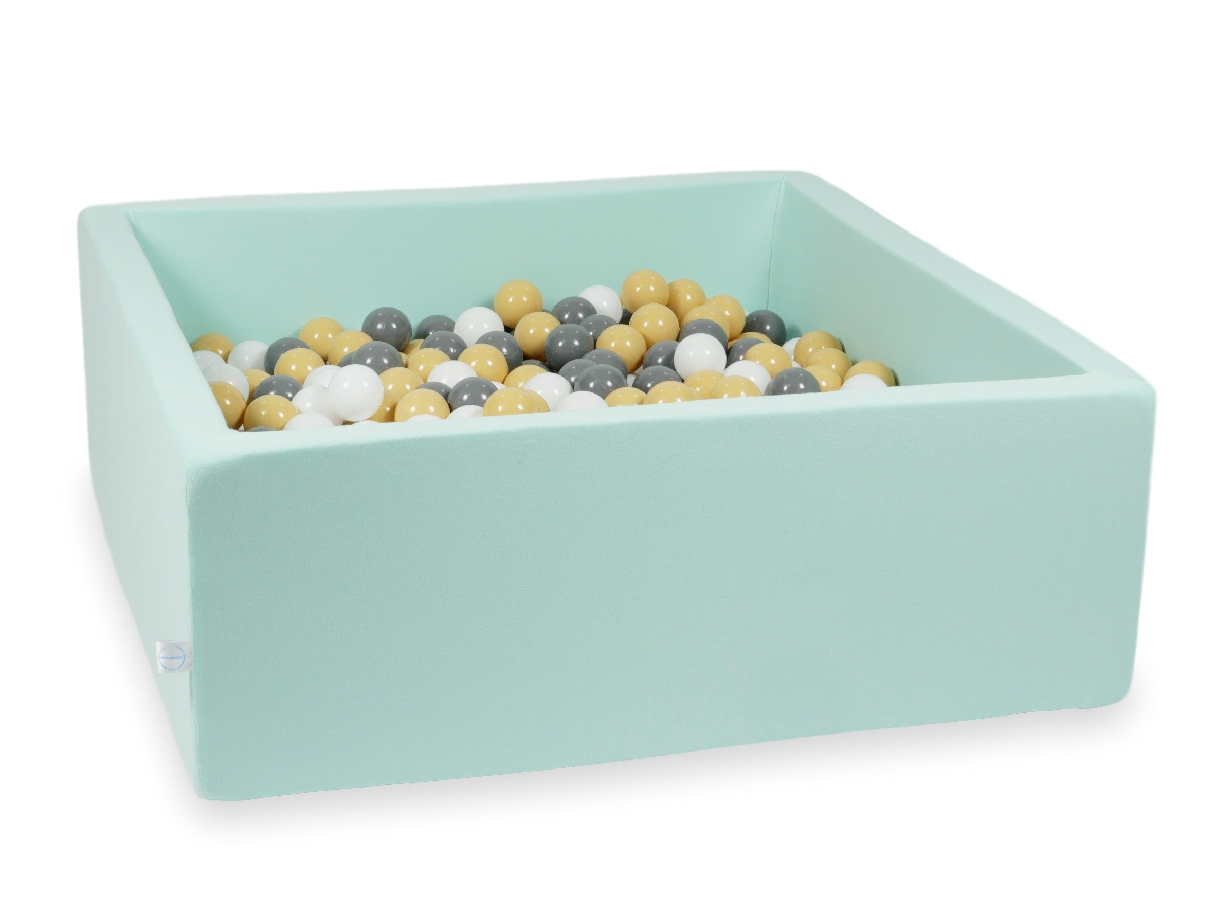 Square ball pit 110x110x40 cm in mint, 600 balls