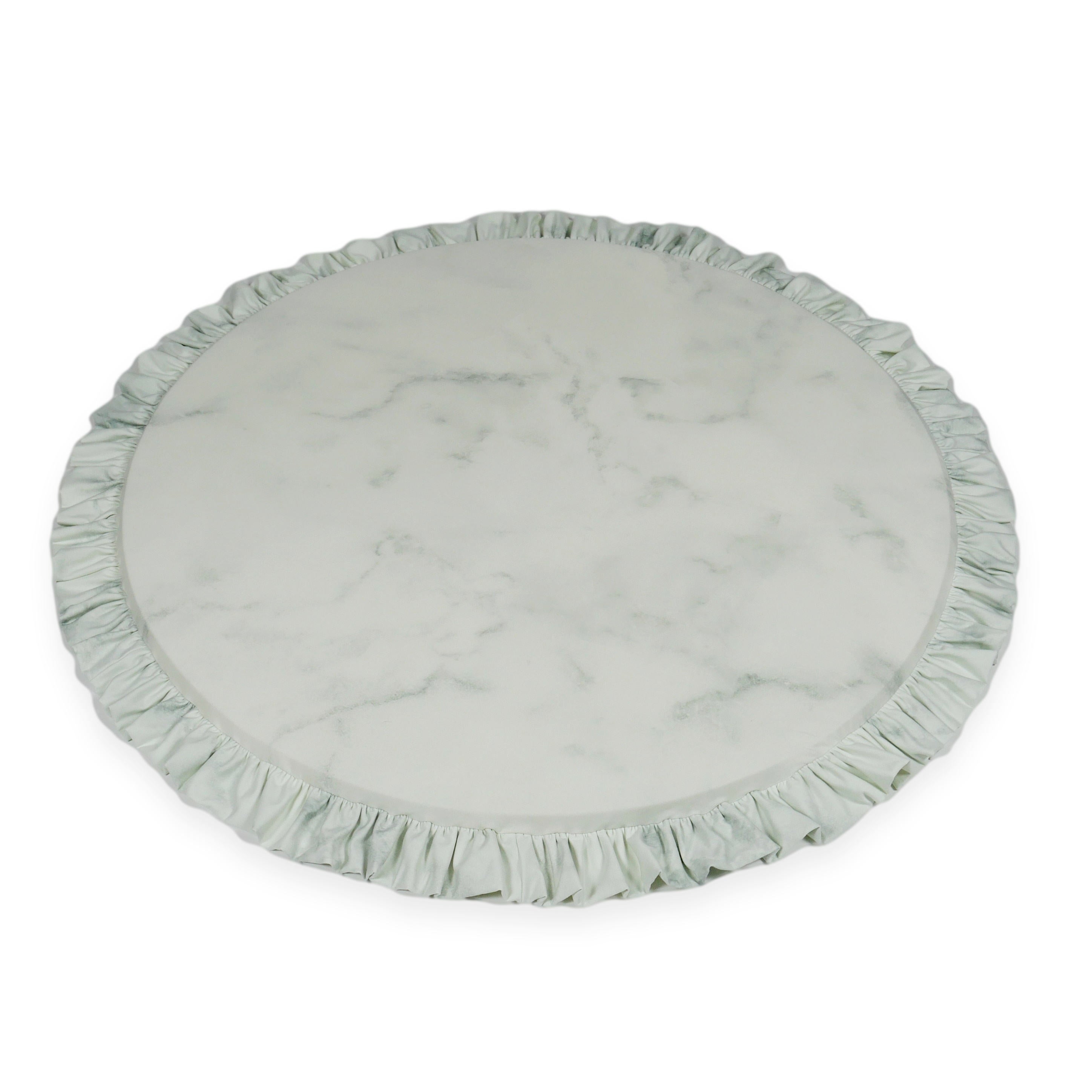Round baby play mat 100cm with ruffle in jersey