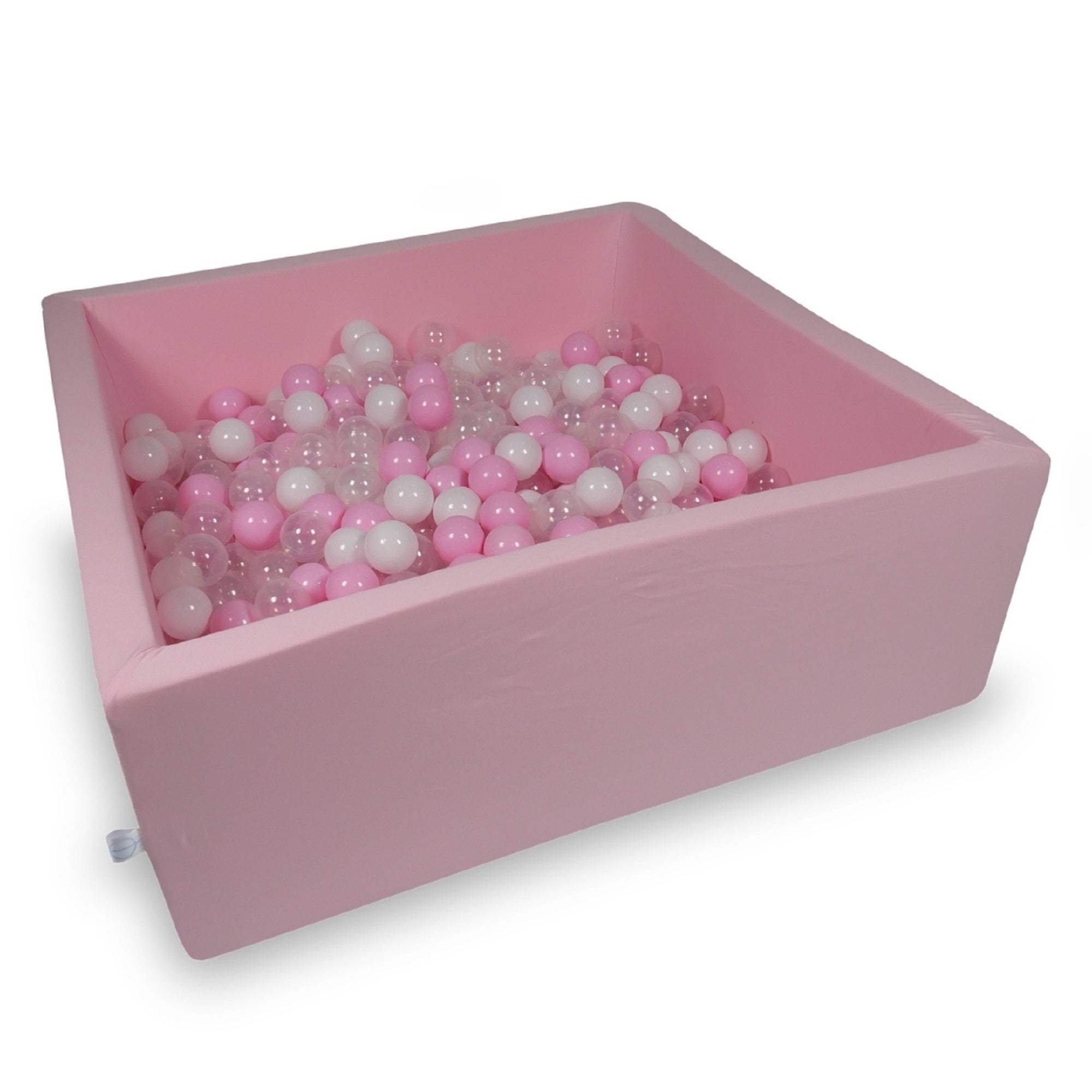 Square ball pit 110x110x40 cm in powder pink, 600 balls