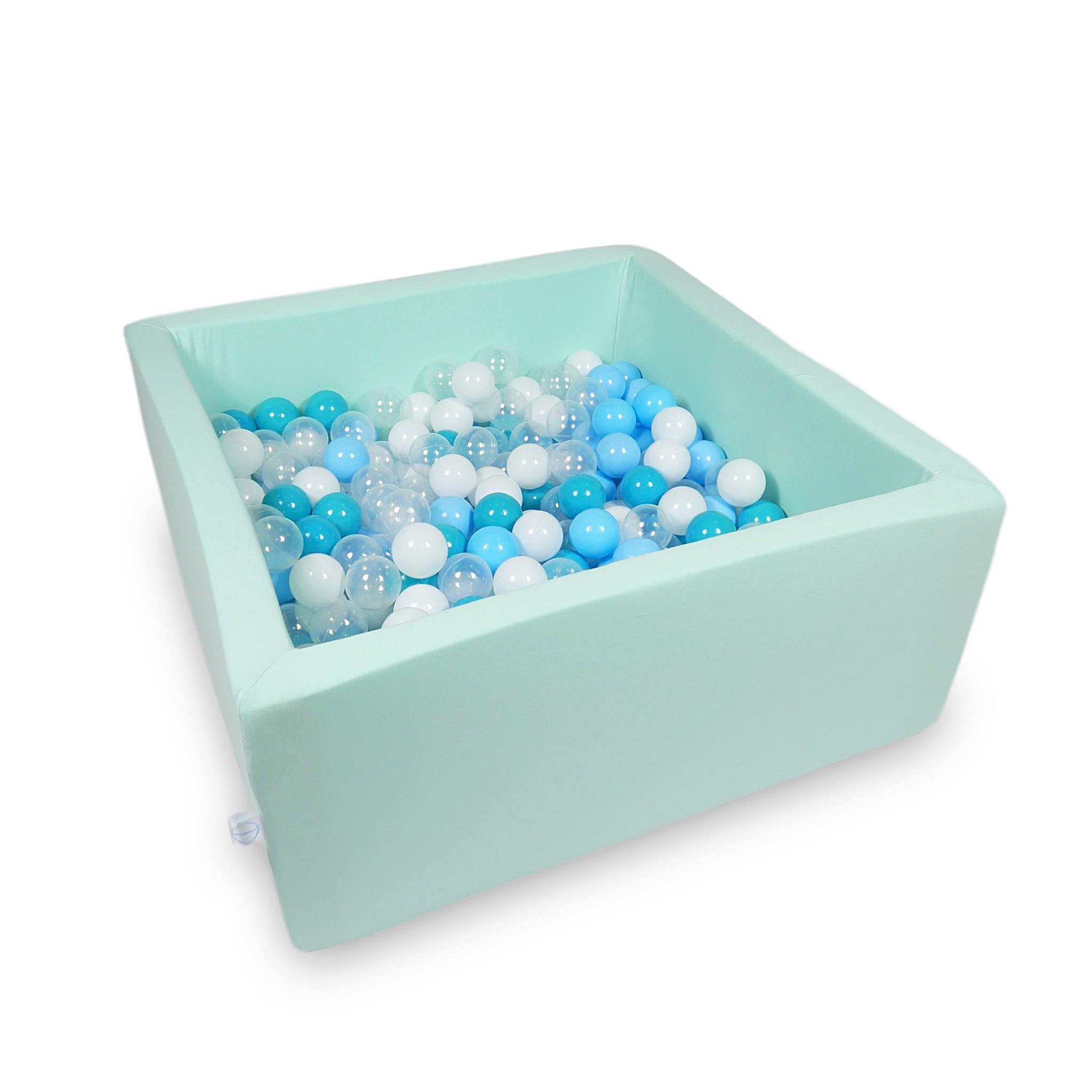 Bällebad quadratisch 90x90x40 cm in Mint, 400 Bälle