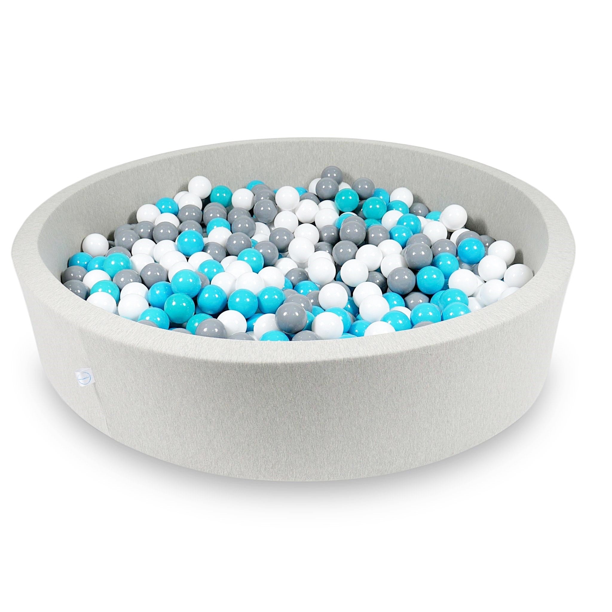 Light gray ball pit 130x30 cm with 600 balls