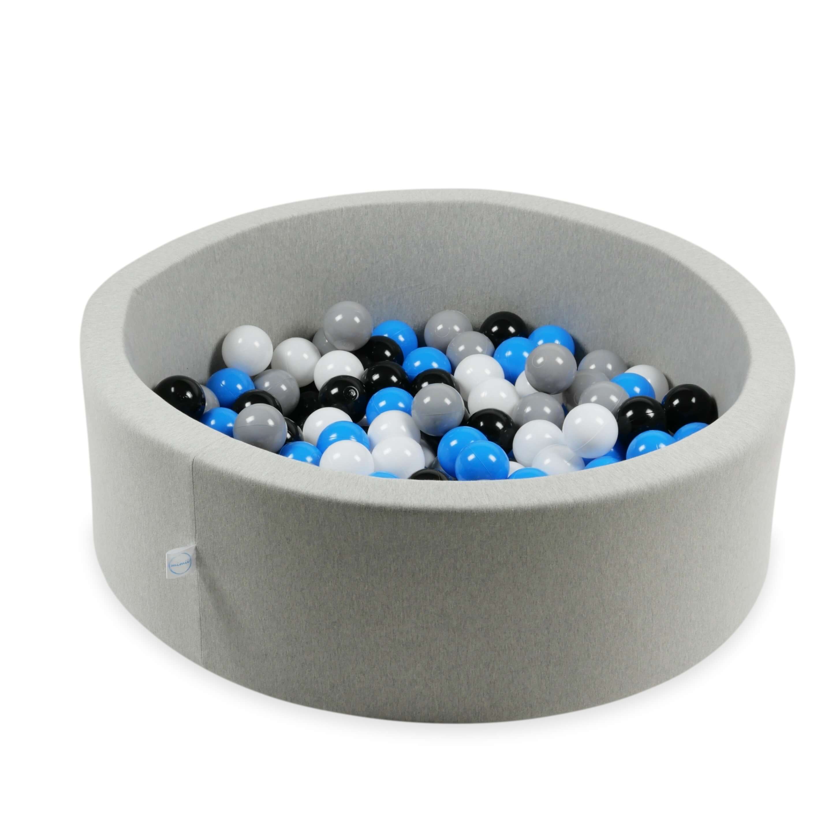 Play balls ø7cm 150 pieces white, gray, blue, black