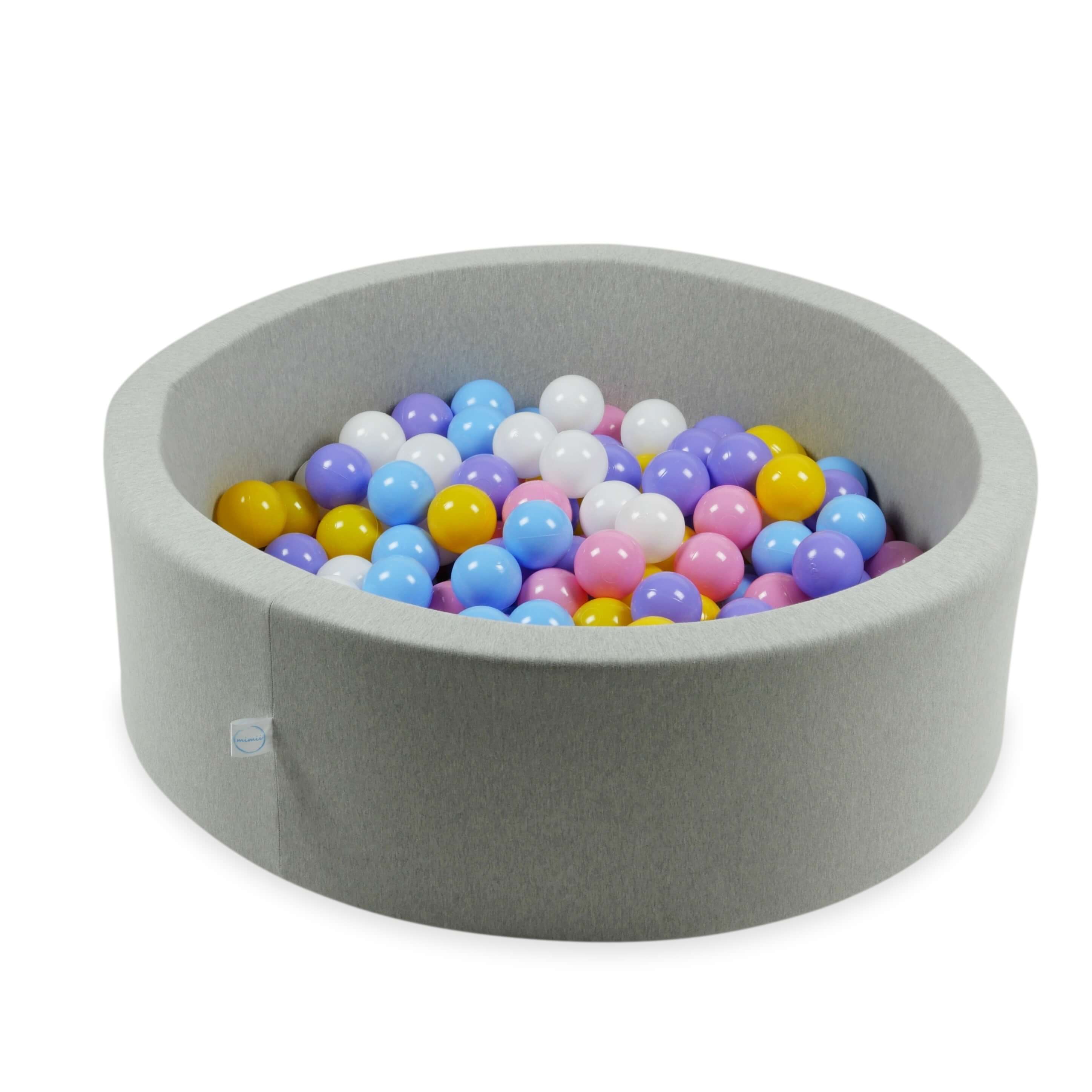 7 cm Durchmesser Spielbälle, 100 Stück, weiß, meliert, puderrosa, gelb, hellblau