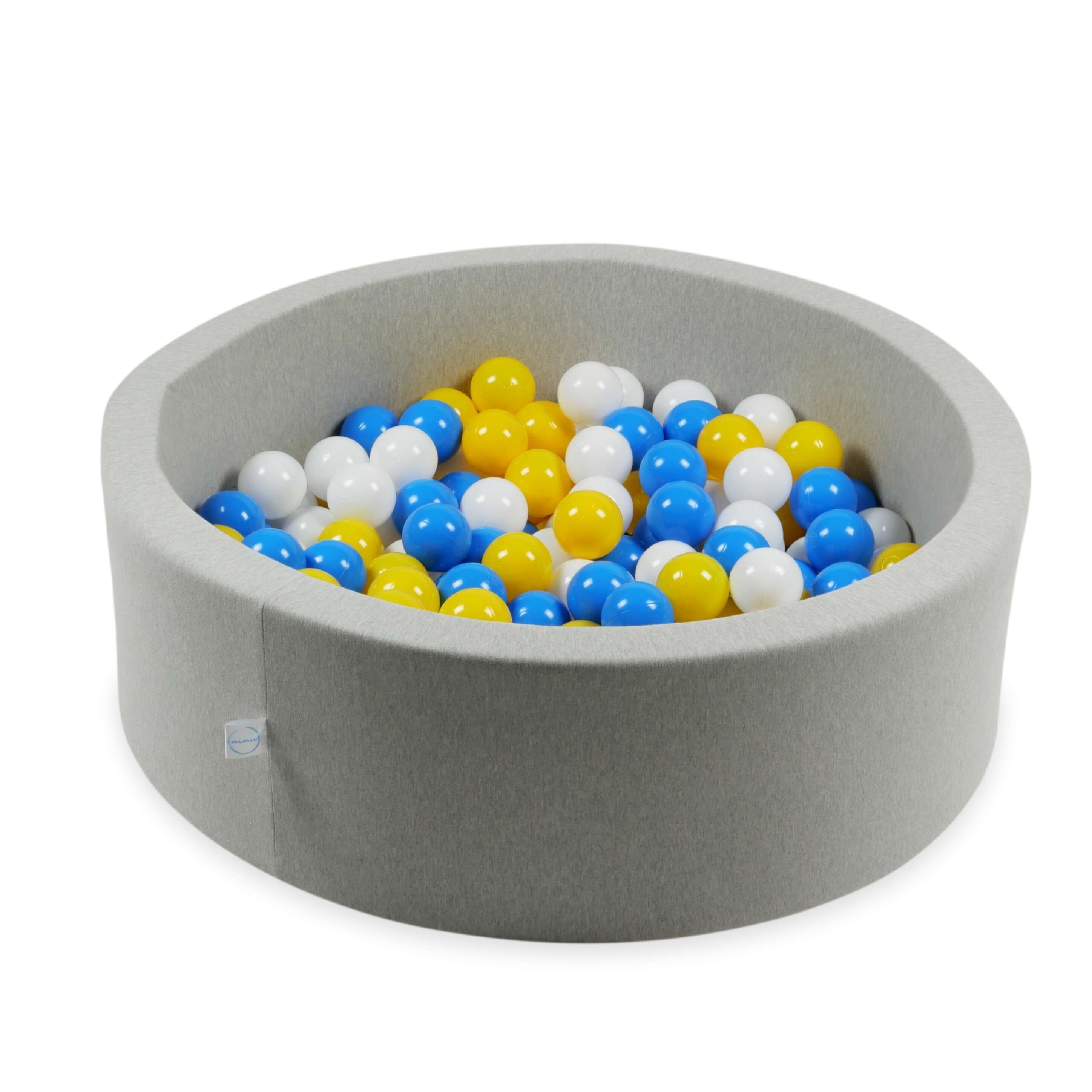 Play balls ø7cm 25 pieces white, yellow, blue