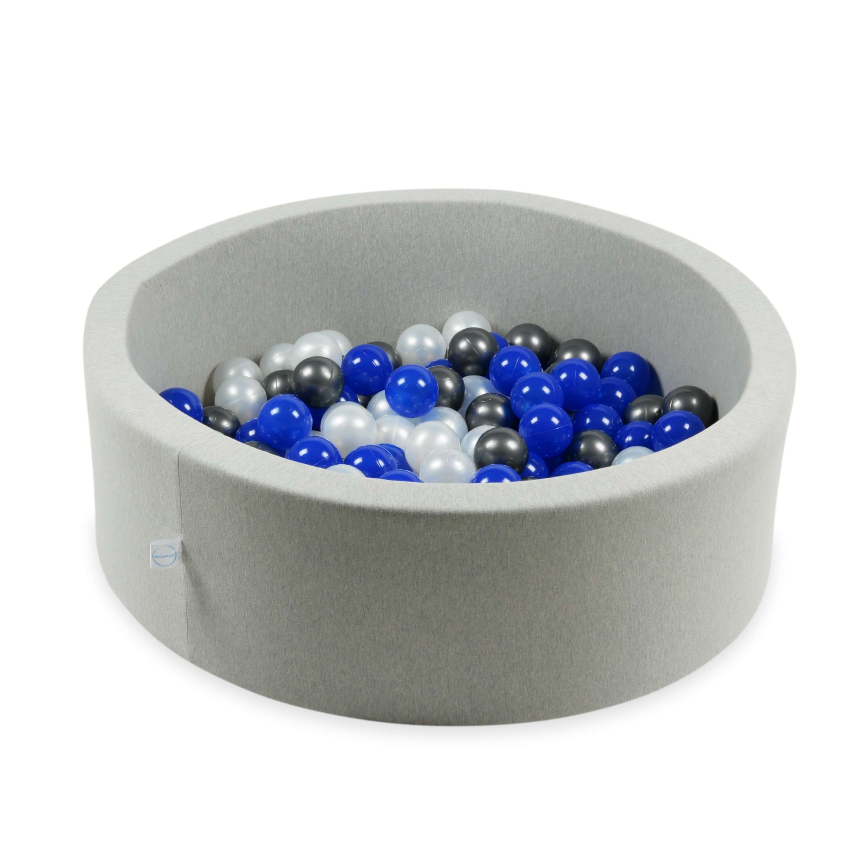 Spielbälle mit 7 cm Durchmesser, 150 Stück, Perlmutt, Metallic-Graphit, Blau