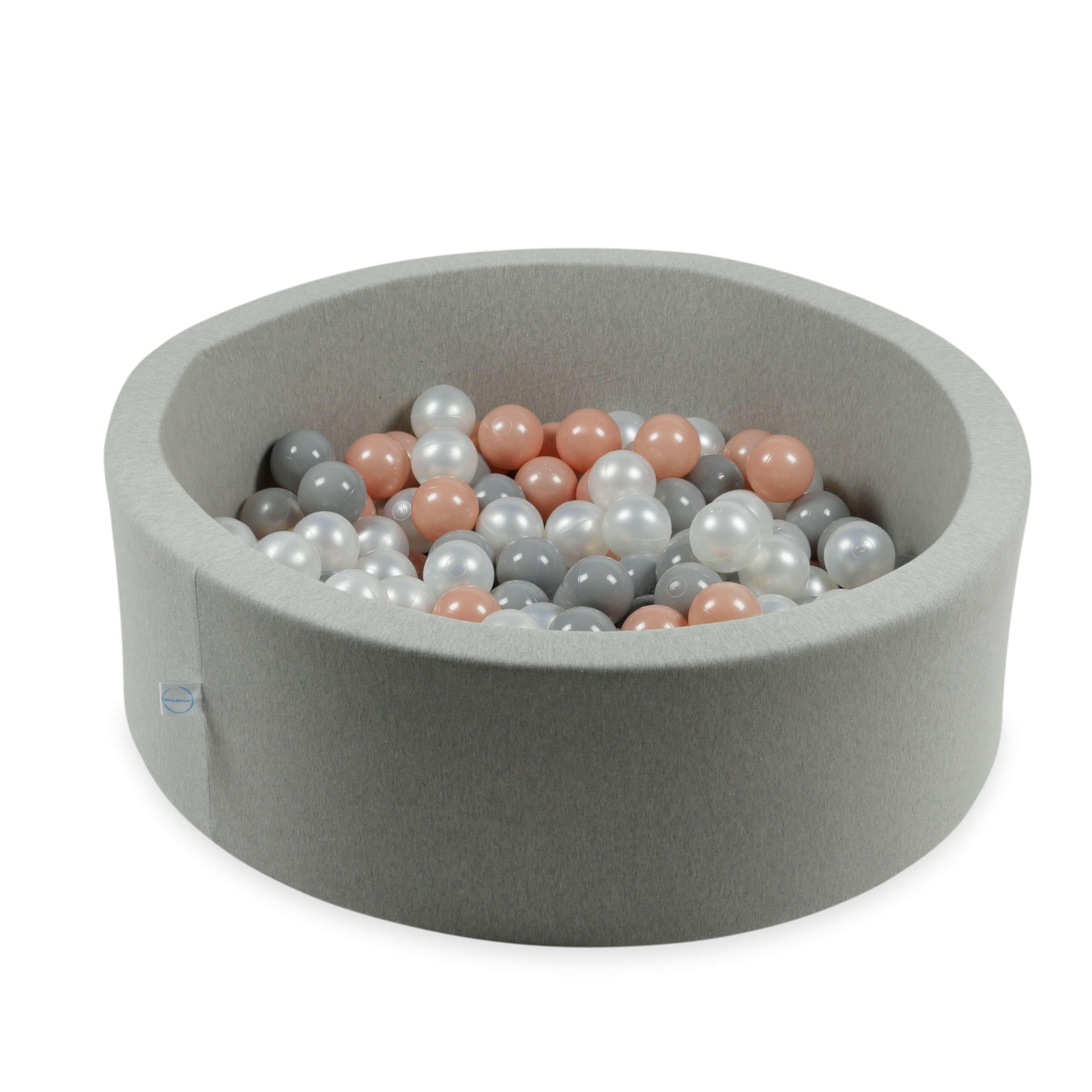 400 Spielbälle mit 7 cm Durchmesser in Perlmutt, Grau und Roségold