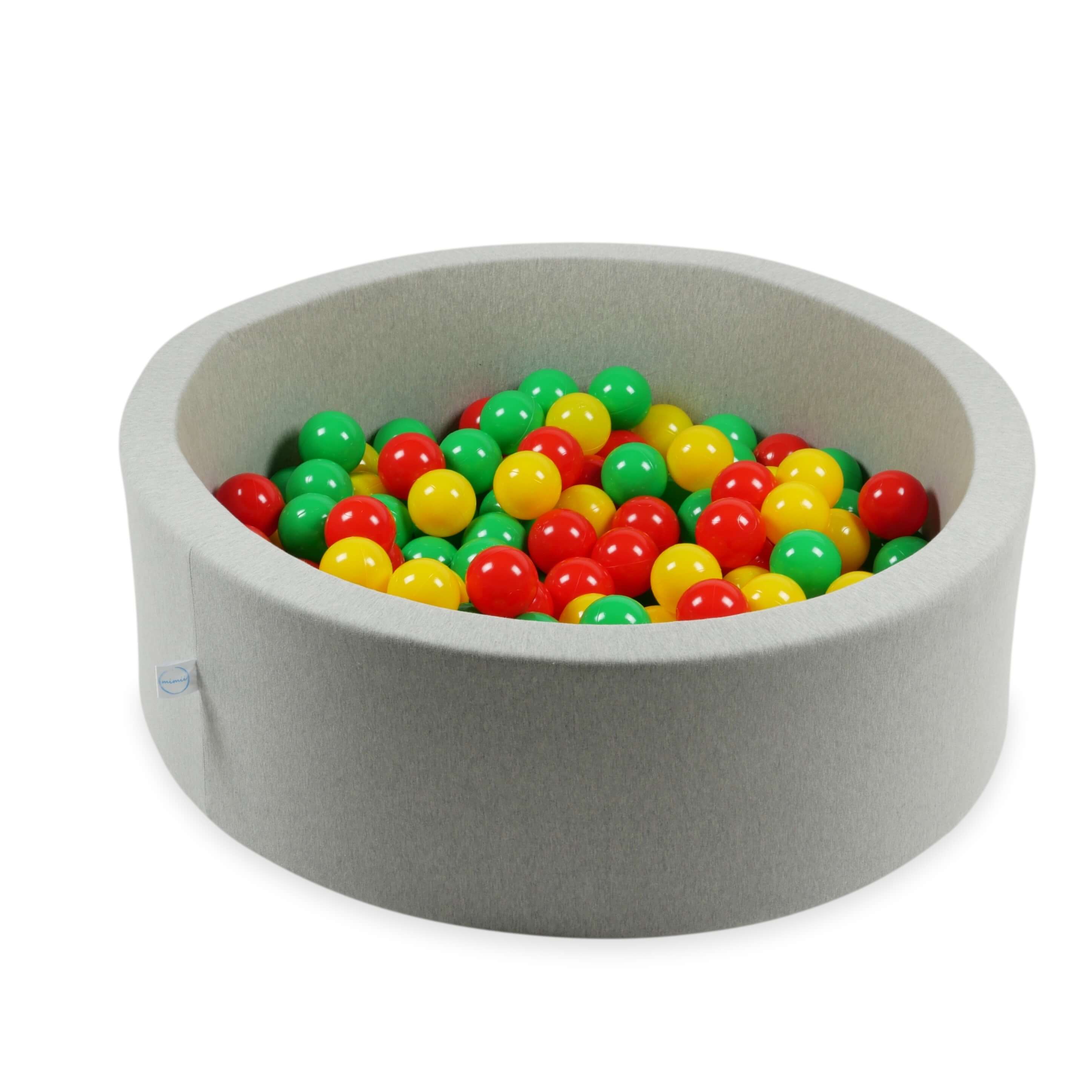 Balles de jeu ø7cm 300 pièces jaune, rouge, vert