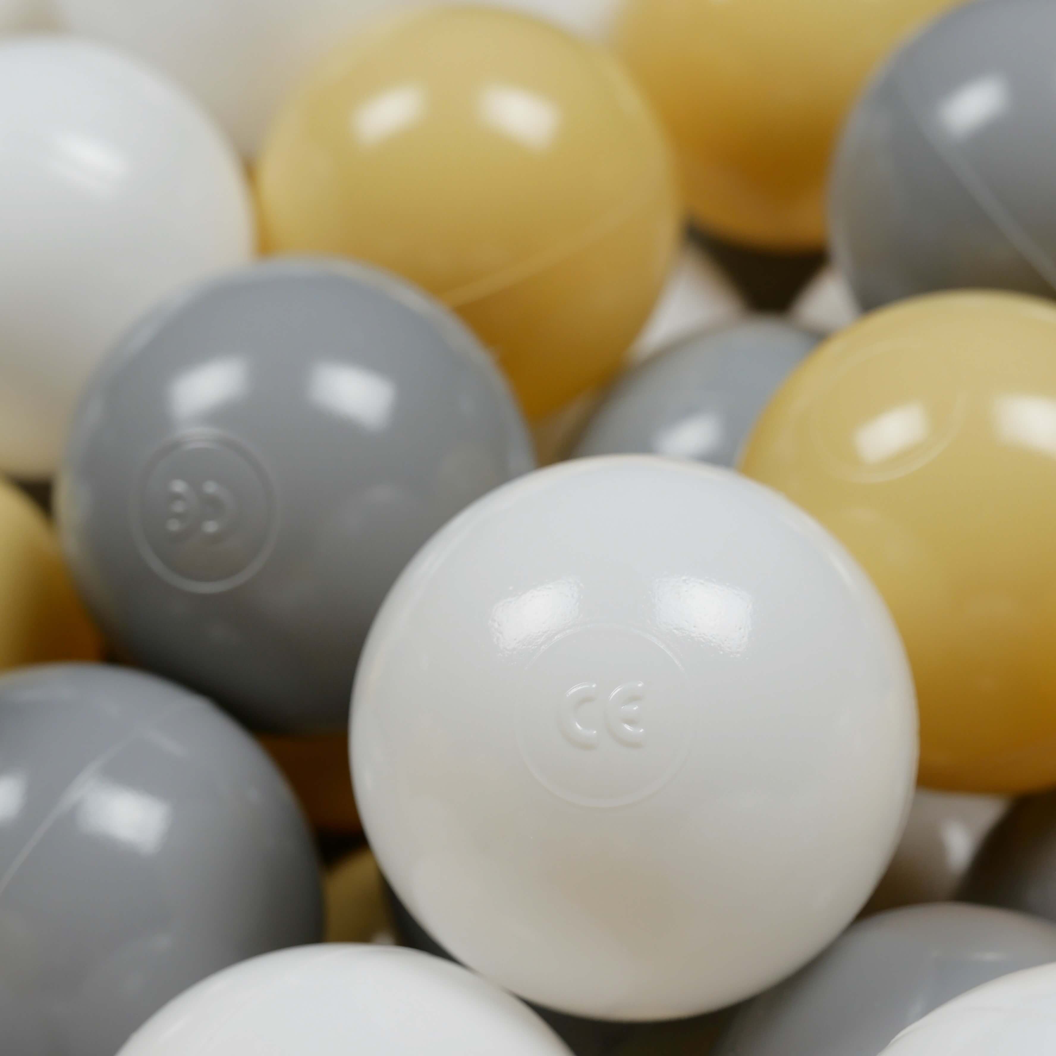 Balles de jeu ø7cm 25 pièces blanc, gris, beige