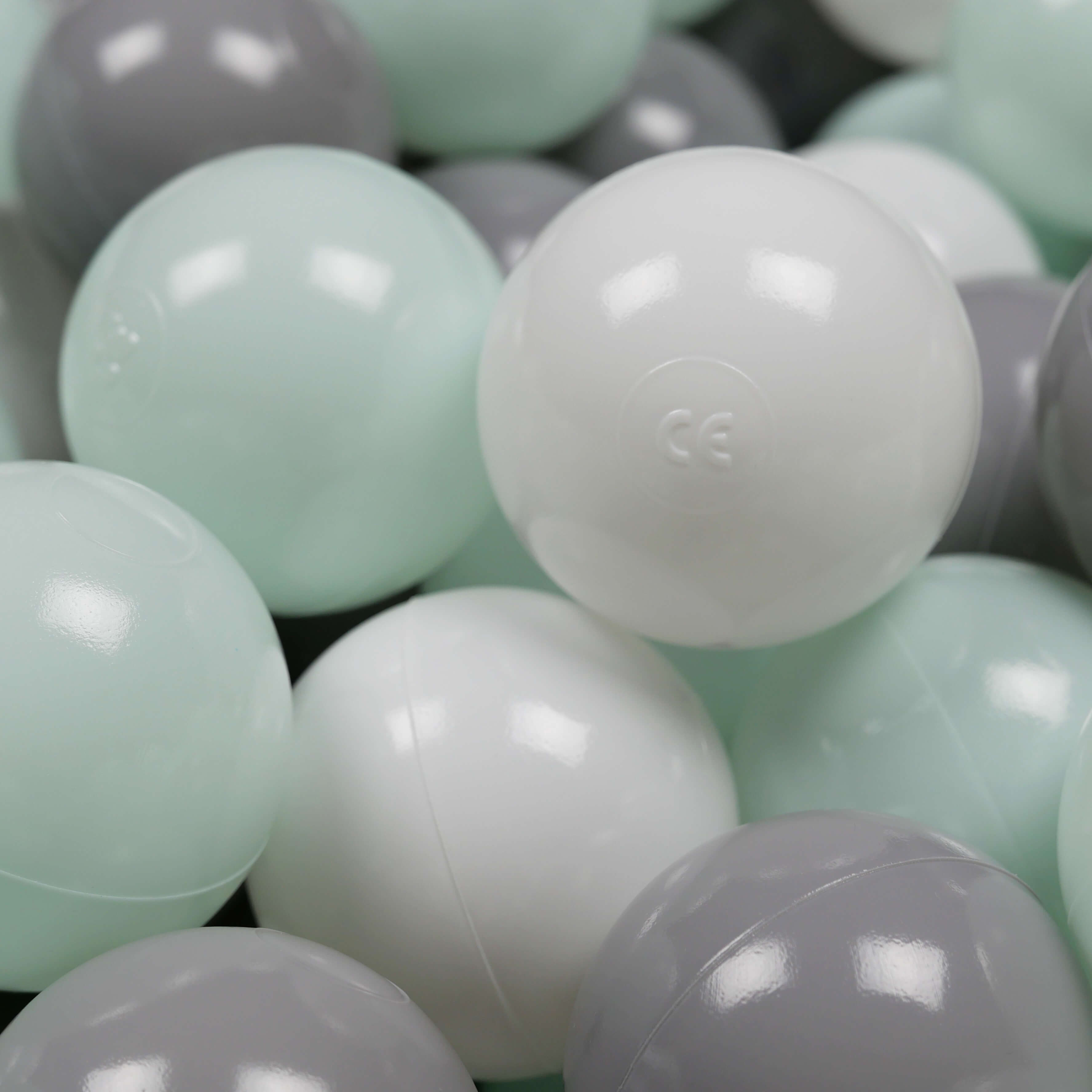 Balles de jeu ø7cm 400 pièces blanc, gris, menthe clair
