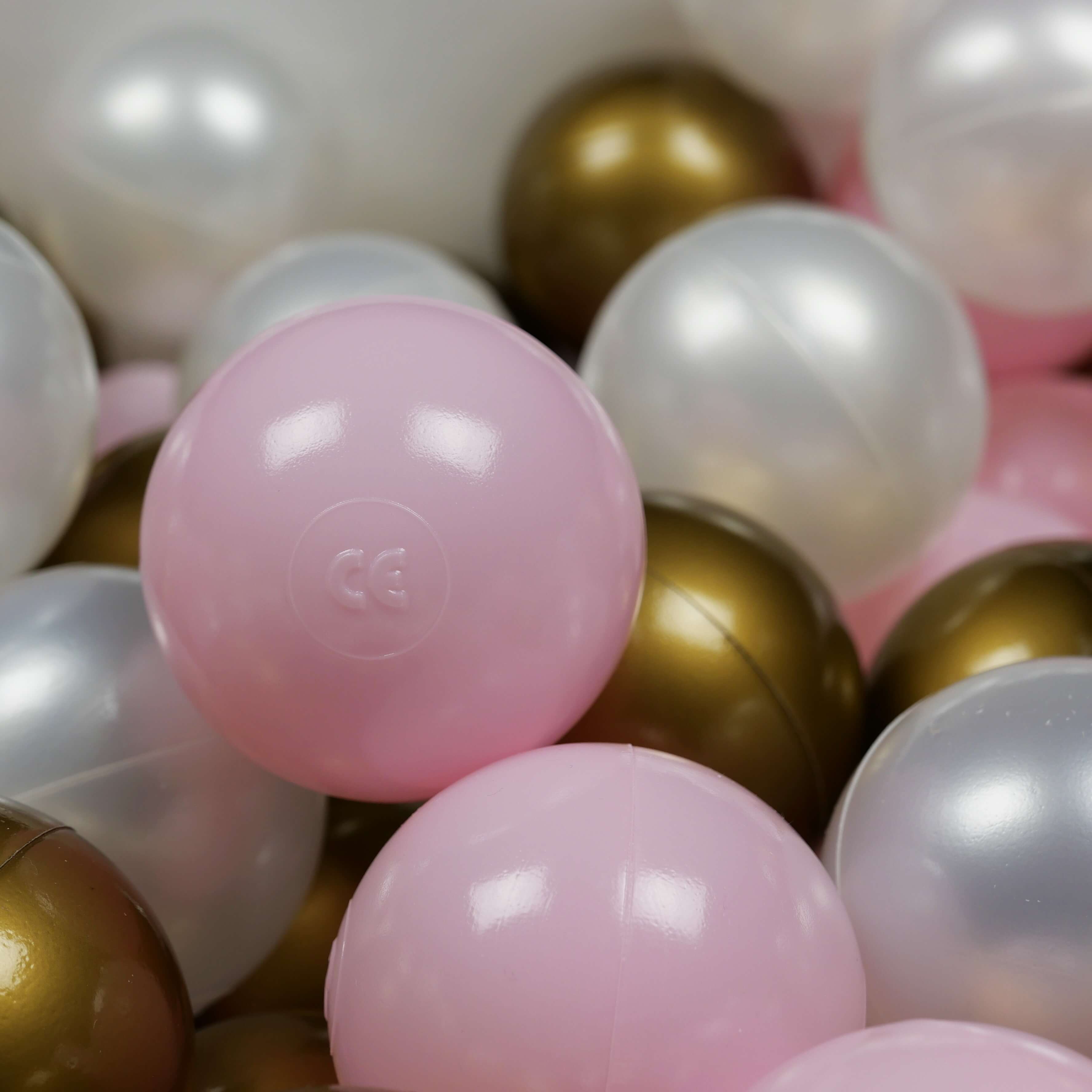 Balles de jeu ø7cm 100 pièces rose clair, perle, vieil or