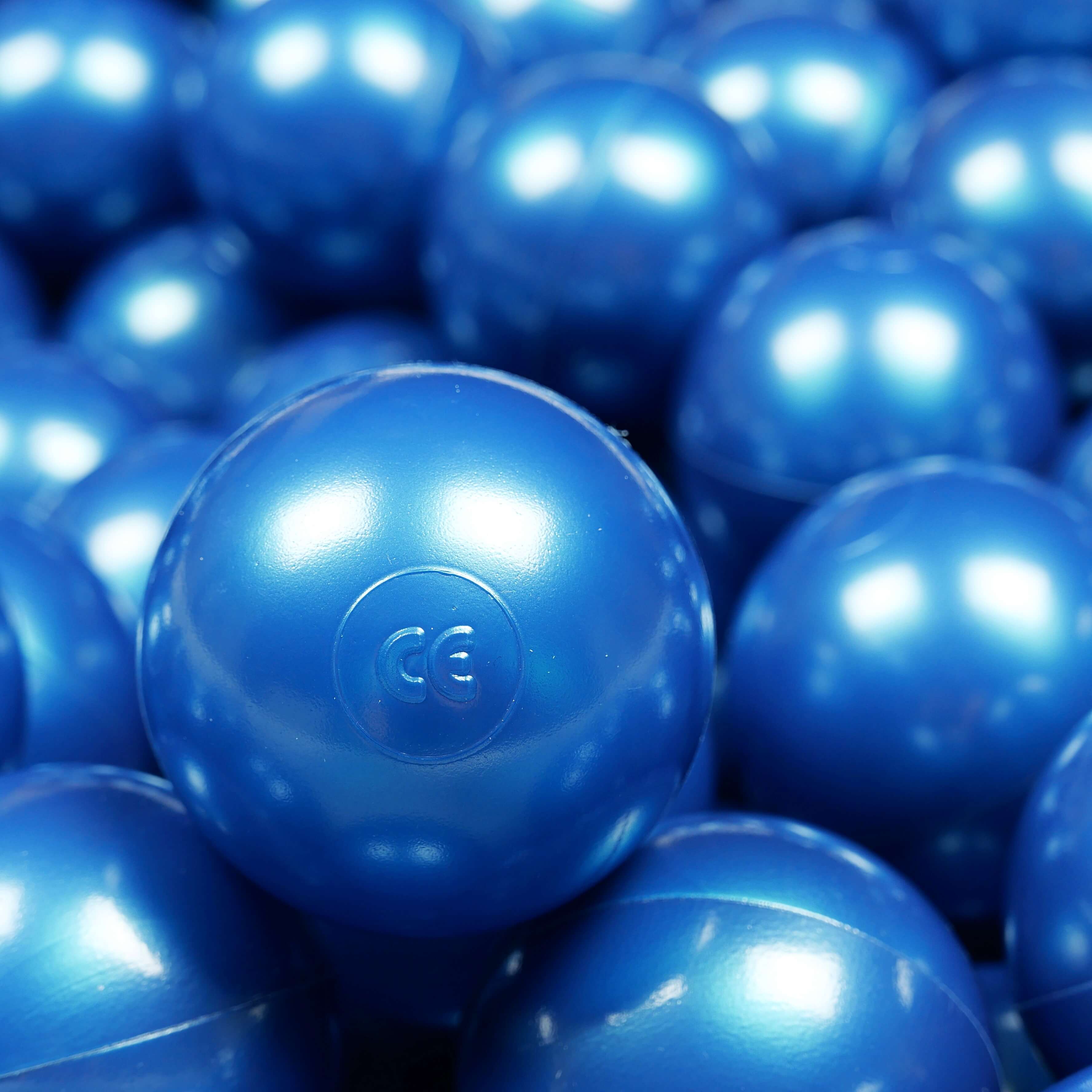 50 metallisch-blaue Spielbälle, 7 cm Durchmesser