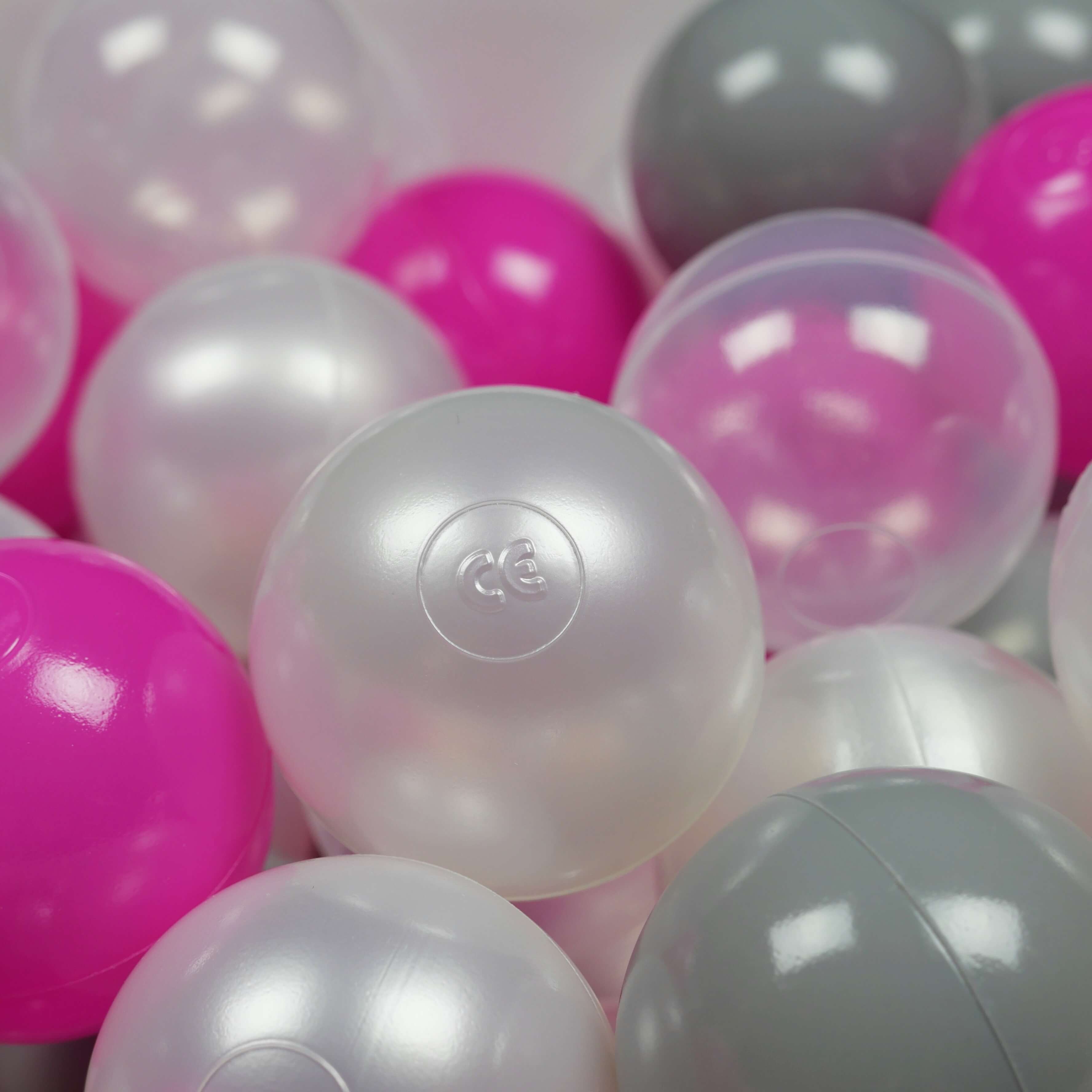 Spielbälle ø7cm 50 Stück Perlmutt, transparent, grau, rosa